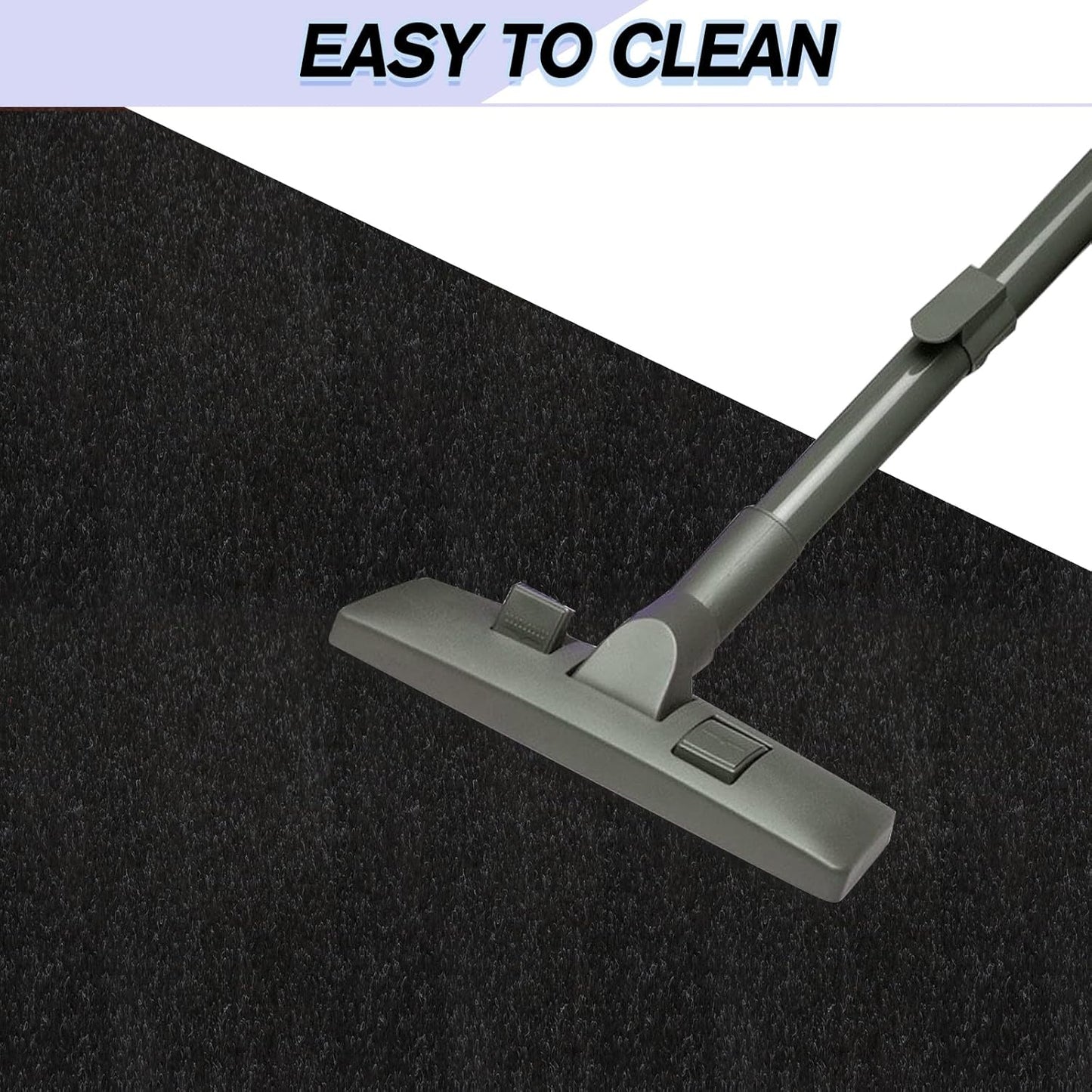 Custom Size Backed Non-Slip Area Rugs Runner, Easy Clean, Waterproof Runner Rugs for Hallway Entryway, Kitchen, Laundry, 3FT x 6FT, Black