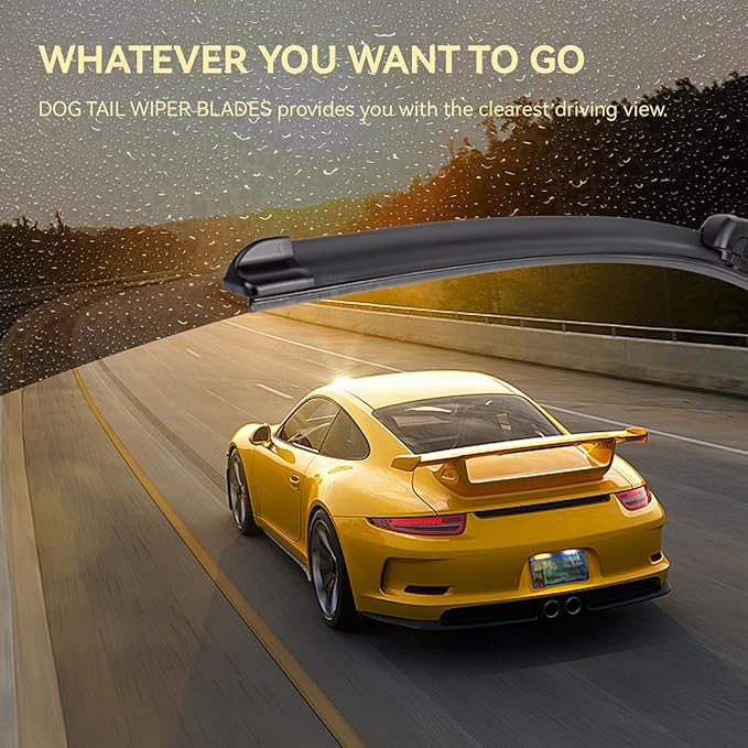 DOGTAIL 26"+18" Wiper Blades for Toyota Camry 2012-2017 Chevrolet Malibu 2016-2025 Honda Civic 2016-2021 HR-V 2016-2022, All Season Automotive Replacement OEM Windshield Wiper Blades for My Car J-Hook