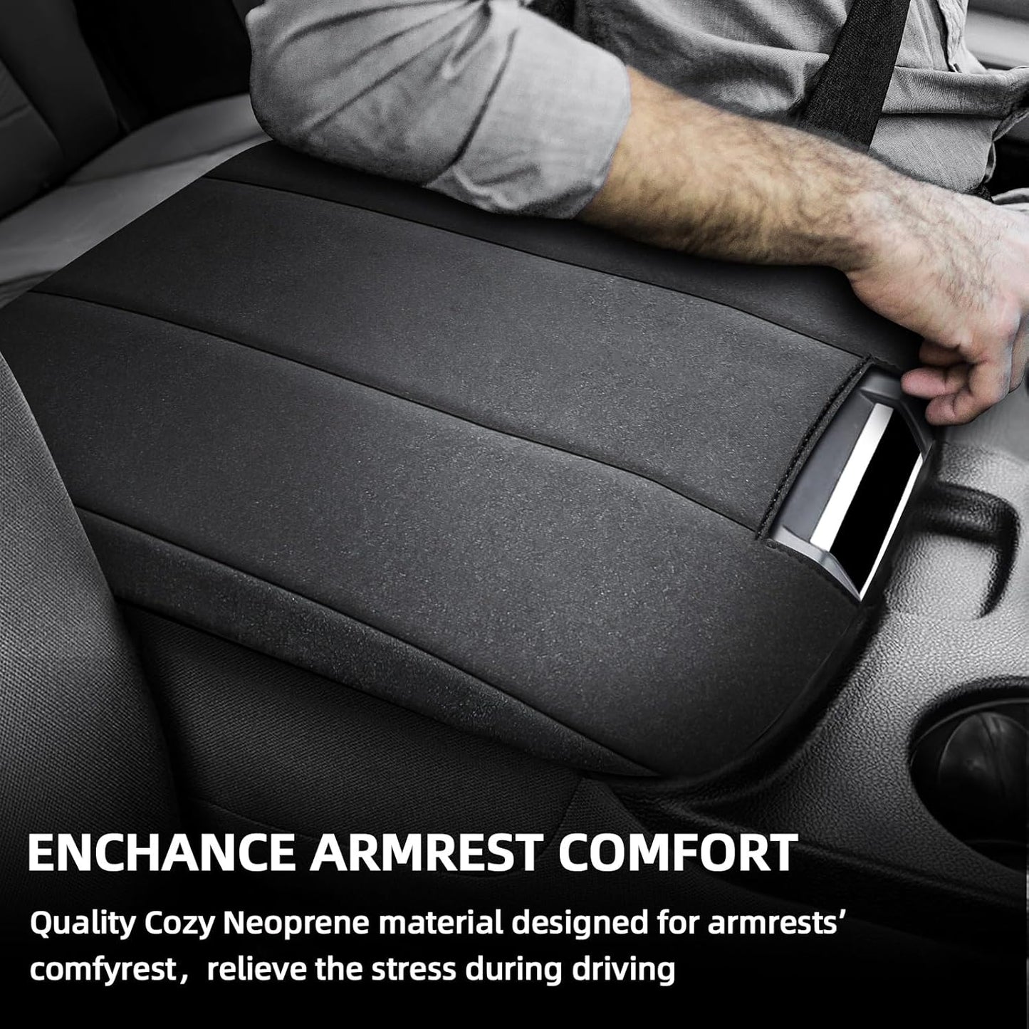 Center Console Cover Fit for 2013-2018 Dodge Ram 1500 & 2013-2023 Ram 2500/3500/1500 Classic Model for Jump Seat Console, Armrest Cover Cozy Neoprene, Customized Accessories