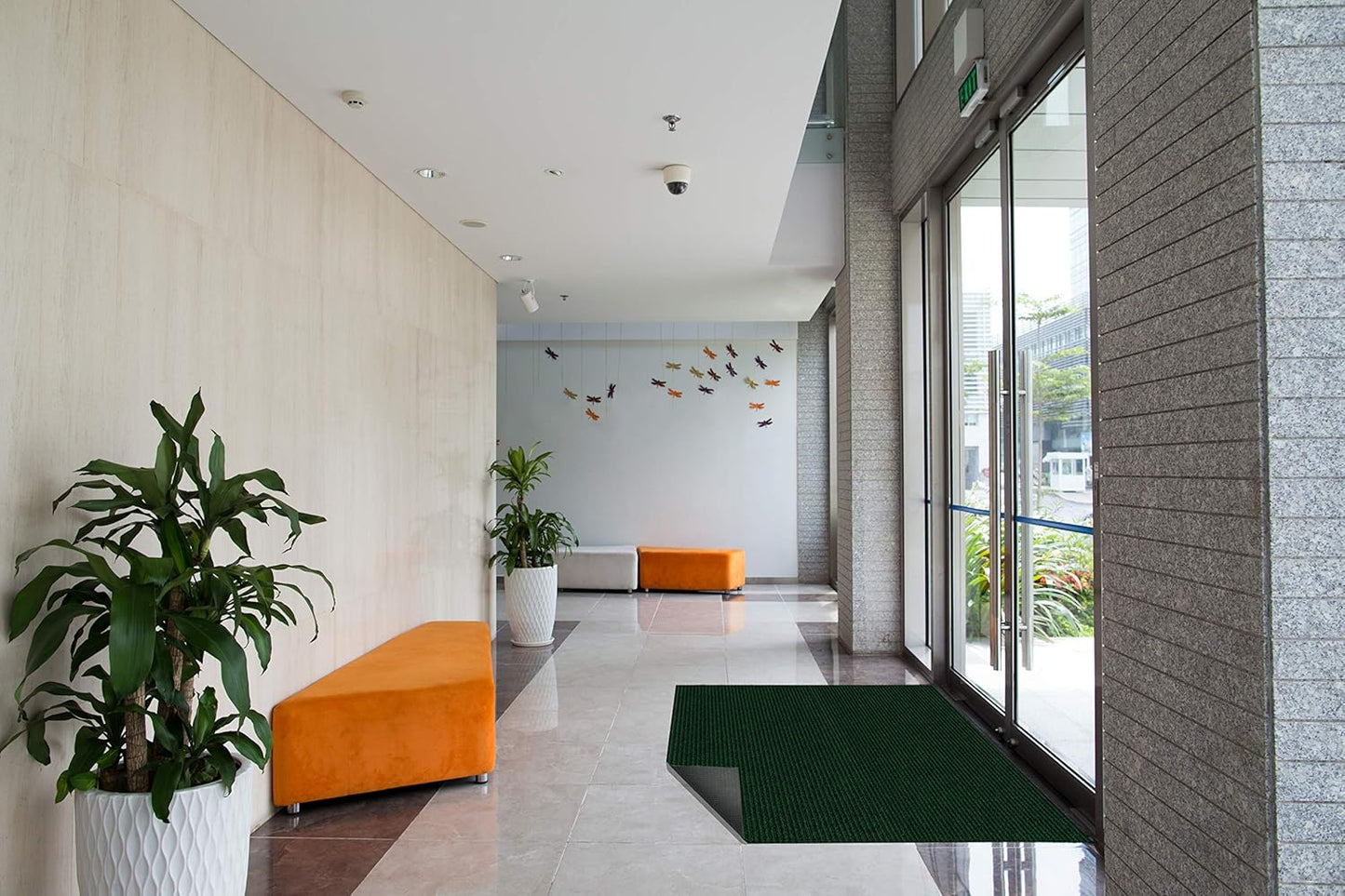 KOECKRITZ Heavy Duty Durable All Weather Indoor/Outdoor Non Slip Entrance Mat Rugs and Runners for Office Business Building Home Garage Front Door (4' x 10', Green)