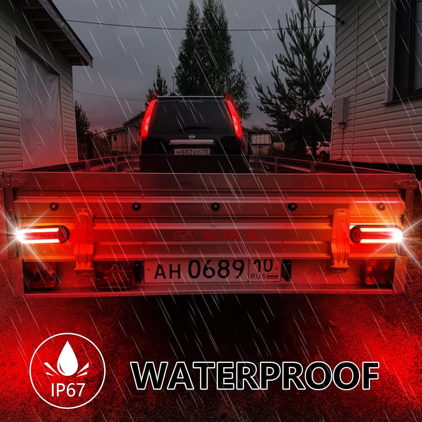 Agrieyes 6 Inch Oval LED Trailer Lights, Submersible Boat Trailer Light, with Brake, Turning Signal, Reverse Light, Backup Light, DOT Compliant