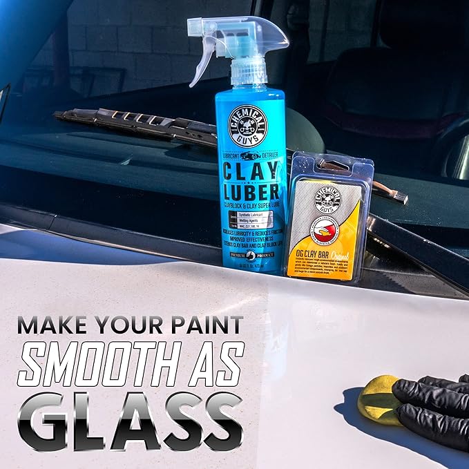 Chemical Guys Complete Clay System - Clay Bar and Lubber Combo with Accessories for Smooth Paint Finish - Removes embedded dirt, Overspray, and Fallout - 6 Item Kit