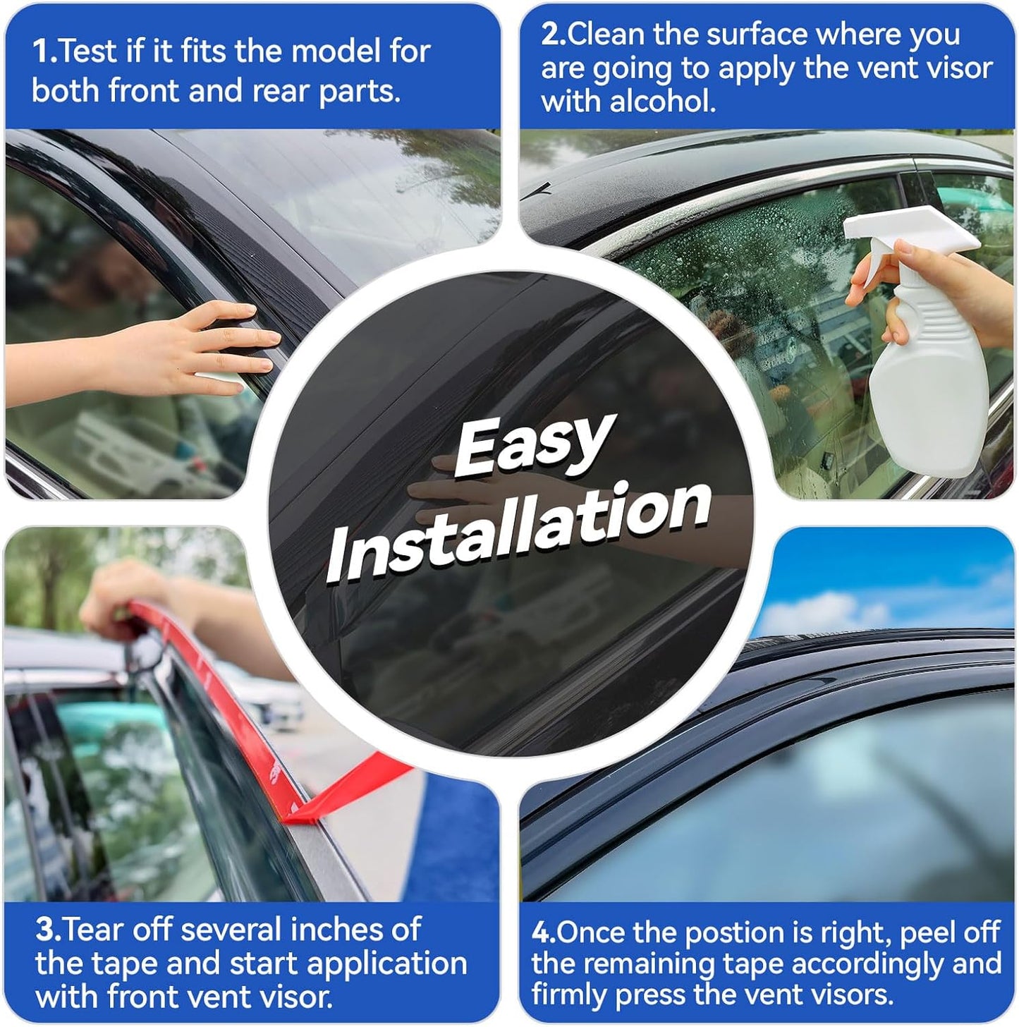 Window Visors Rain Guards Shield for 2013-2019 Nissan Sentra, Window Wind Deflectors Vent Shades for 13-19 Sentra