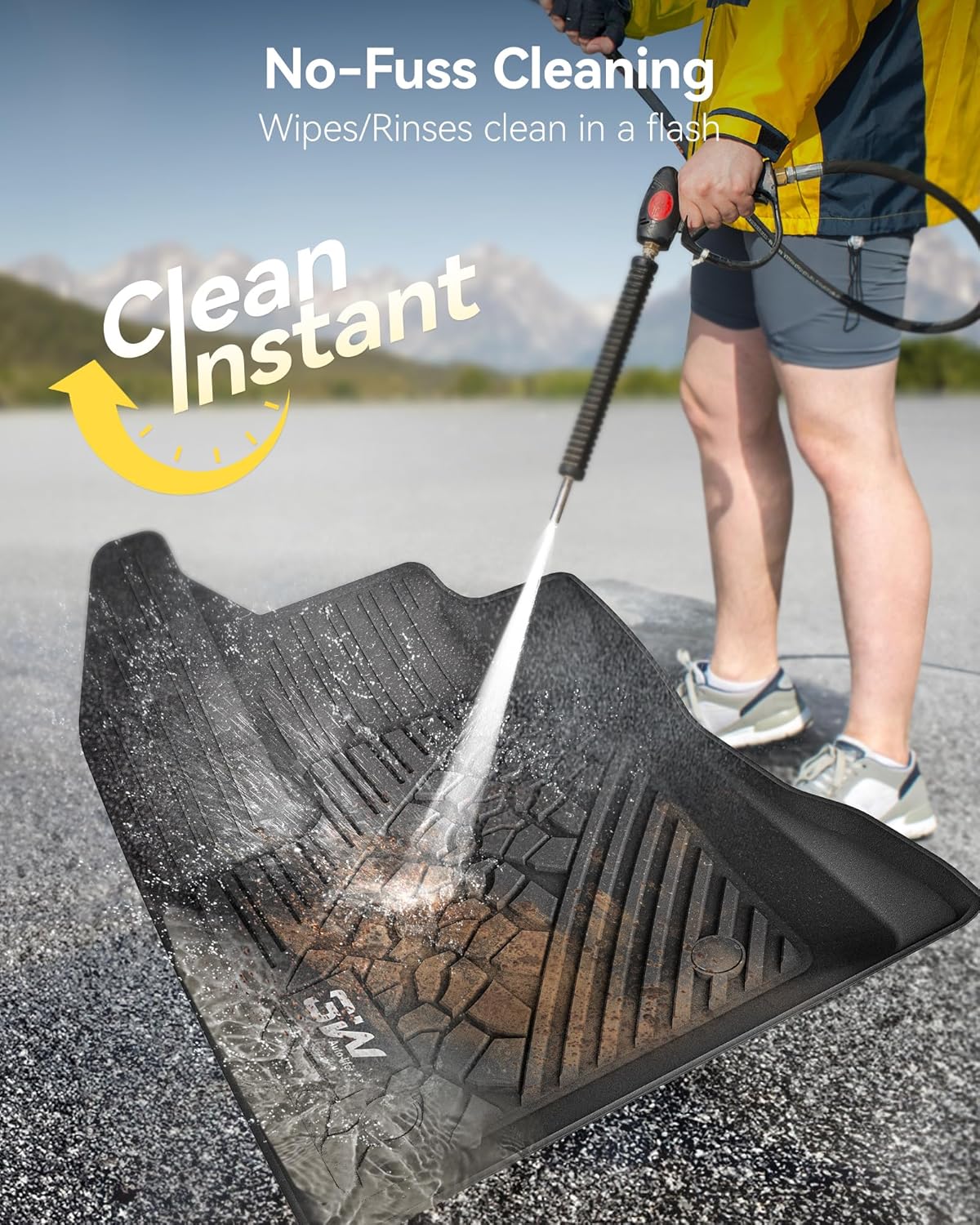 3W Floor Mats Fit for 2017-2025 Jeep Compass, TPE All Weather Custom Fit First and Second Rows Full Set Car Mats, Black