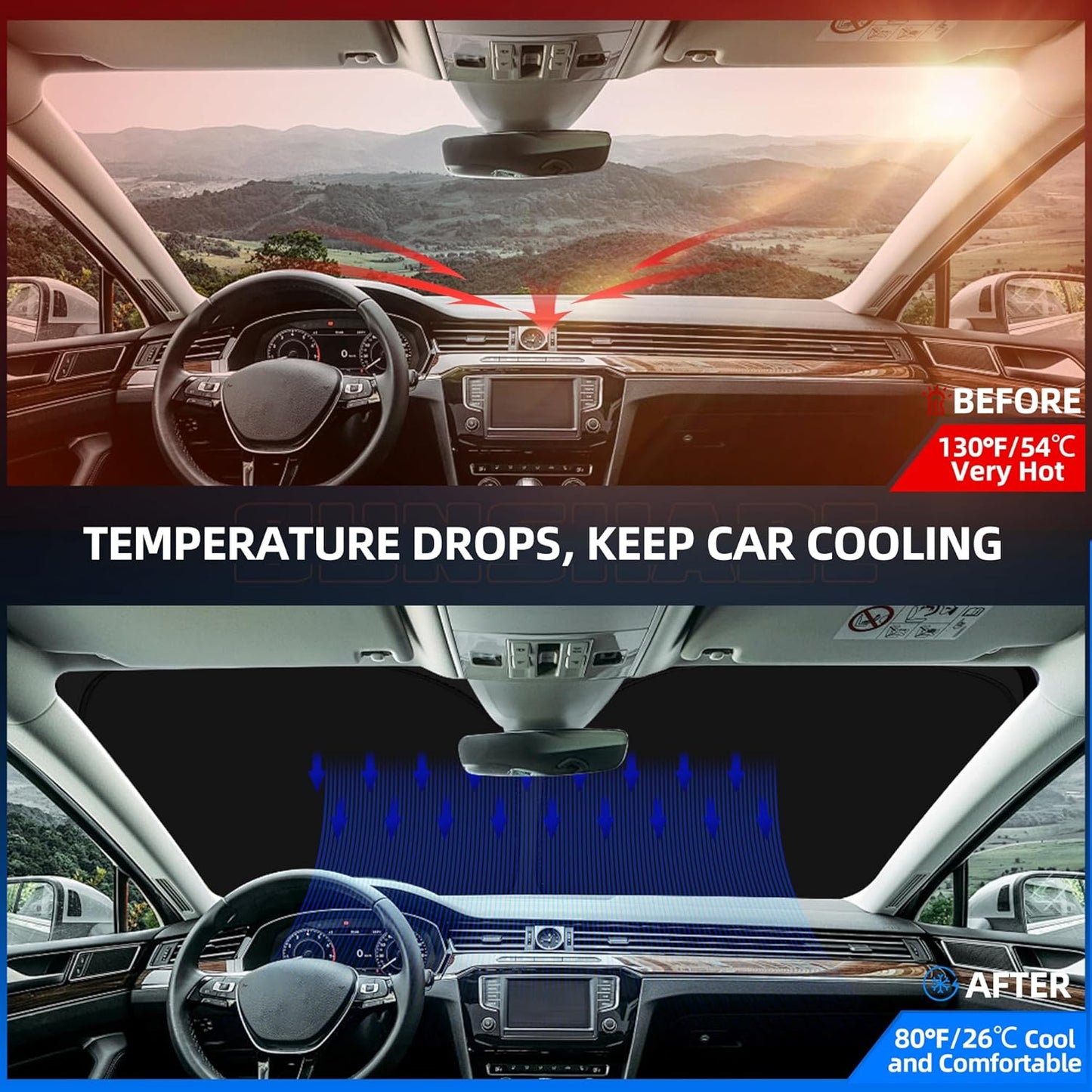 Windshield Sun Shade for Ch-evro-let Colorado 2023-2025 2026 Foldable Sunshade Custom Fit Front Window Car Interior Accessories Protector Blocks UV Rays