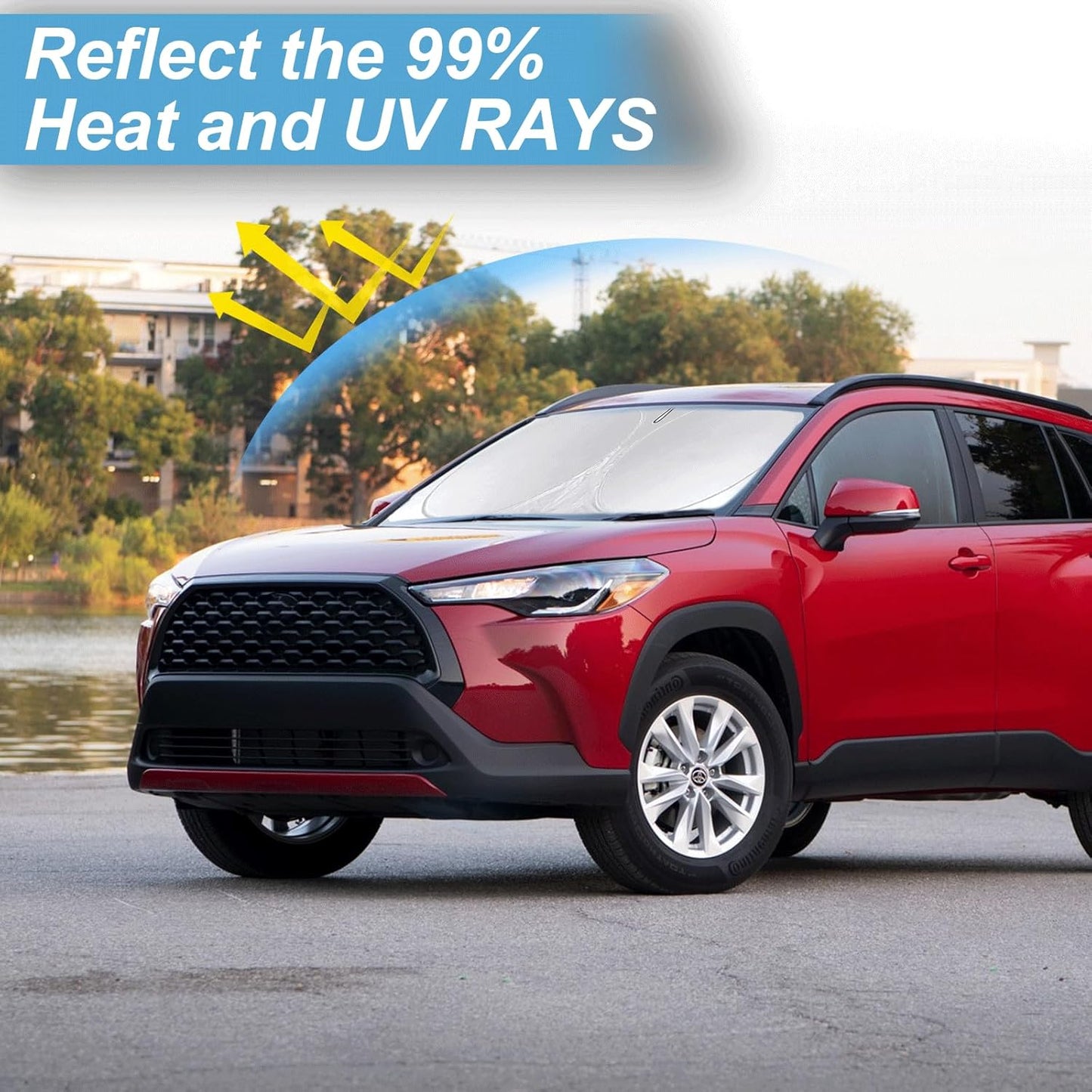 Custom Fit Toyota Corolla Cross Windshield Sunshade for 2022-2026 Toyota Corolla Cross (Not fit Corolla Sedan) Front Window Shield Cover for Windshield Sun Visor Protector Block UV Rays