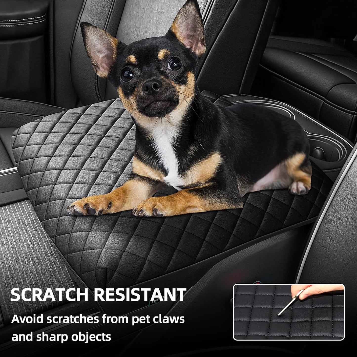 Center Console Cover Compatible with 2009-2025 Ram, Leather Arm Rest Armrest Cover for Car, Middle Console Cover, Full Protection Armrest Cover Lid Pad Cushion