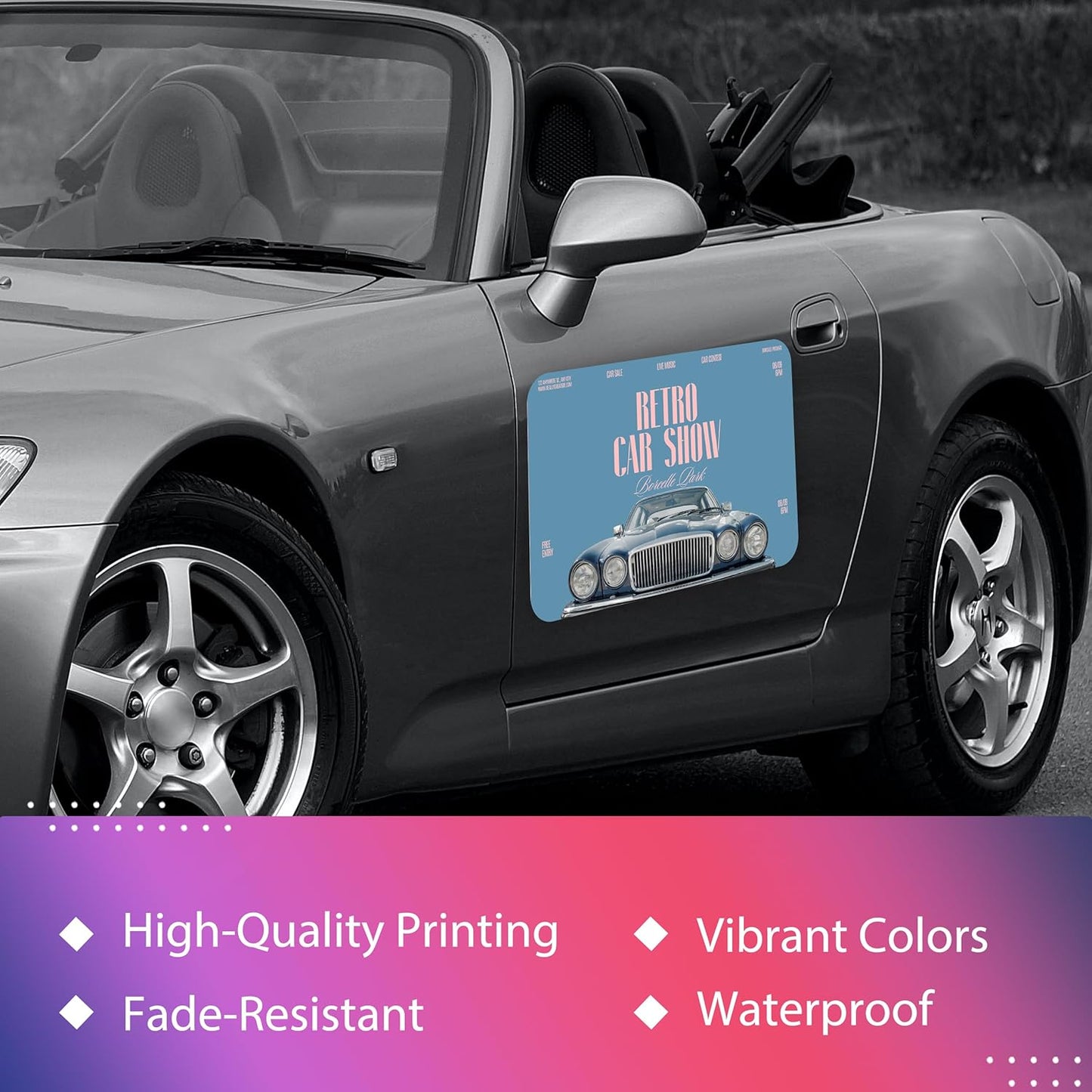 Custom Magnetic Bumper Stickers 2 Pack | Personalized Logo, Text, and Image Reflective Magnetic Signs for Vehicles | Effective Advertising Signs | Various Size | Weather-Resistant-4.5x15in