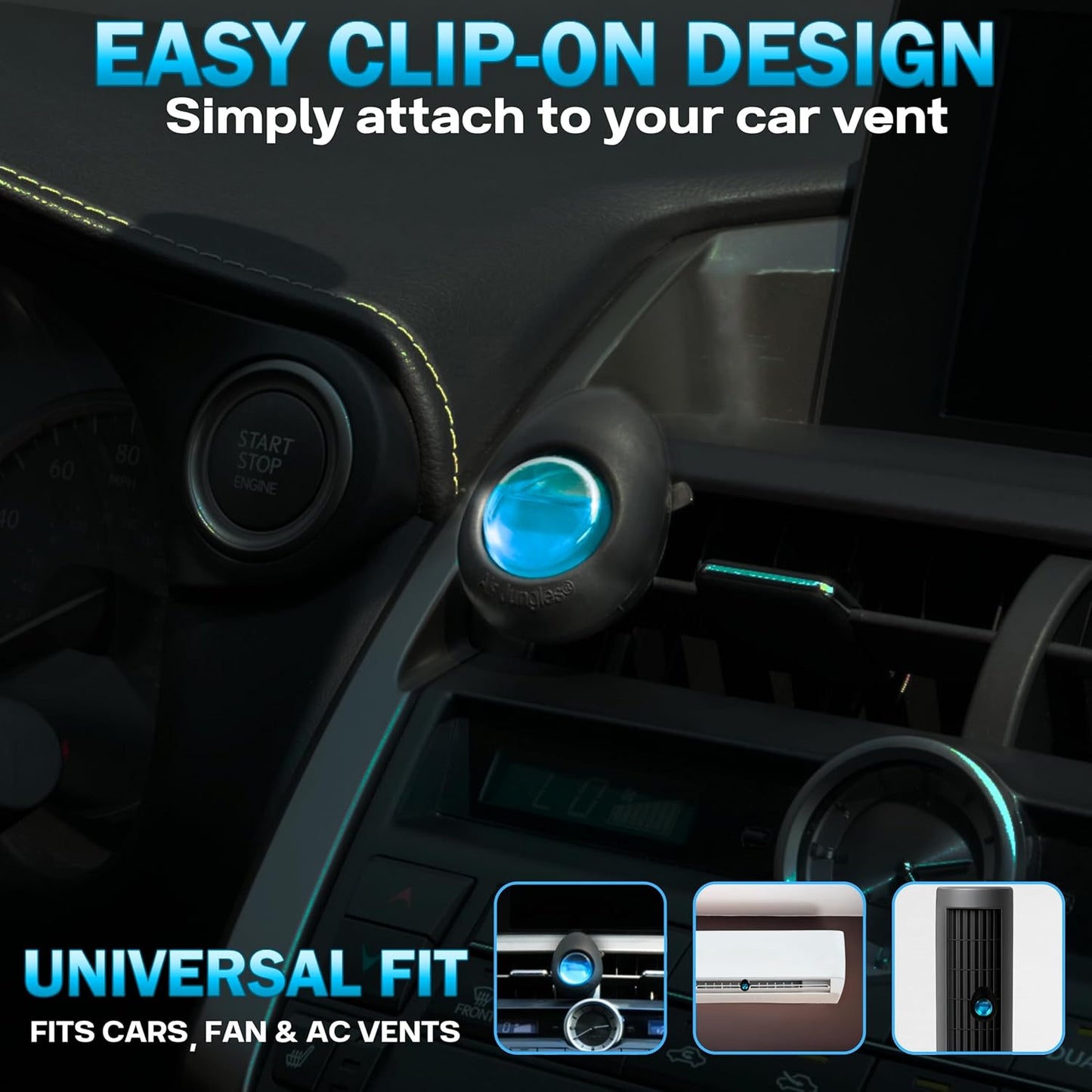 Air Jungles Car Air Freshener Vent Clip 5 Count, Variety Pack – New Car, Ocean, Lavender, Honey Peach, Hawaii Mahalo, 4 ml Each, Long-Lasting Odor Eliminator, Up to 150 Days Freshness for Auto