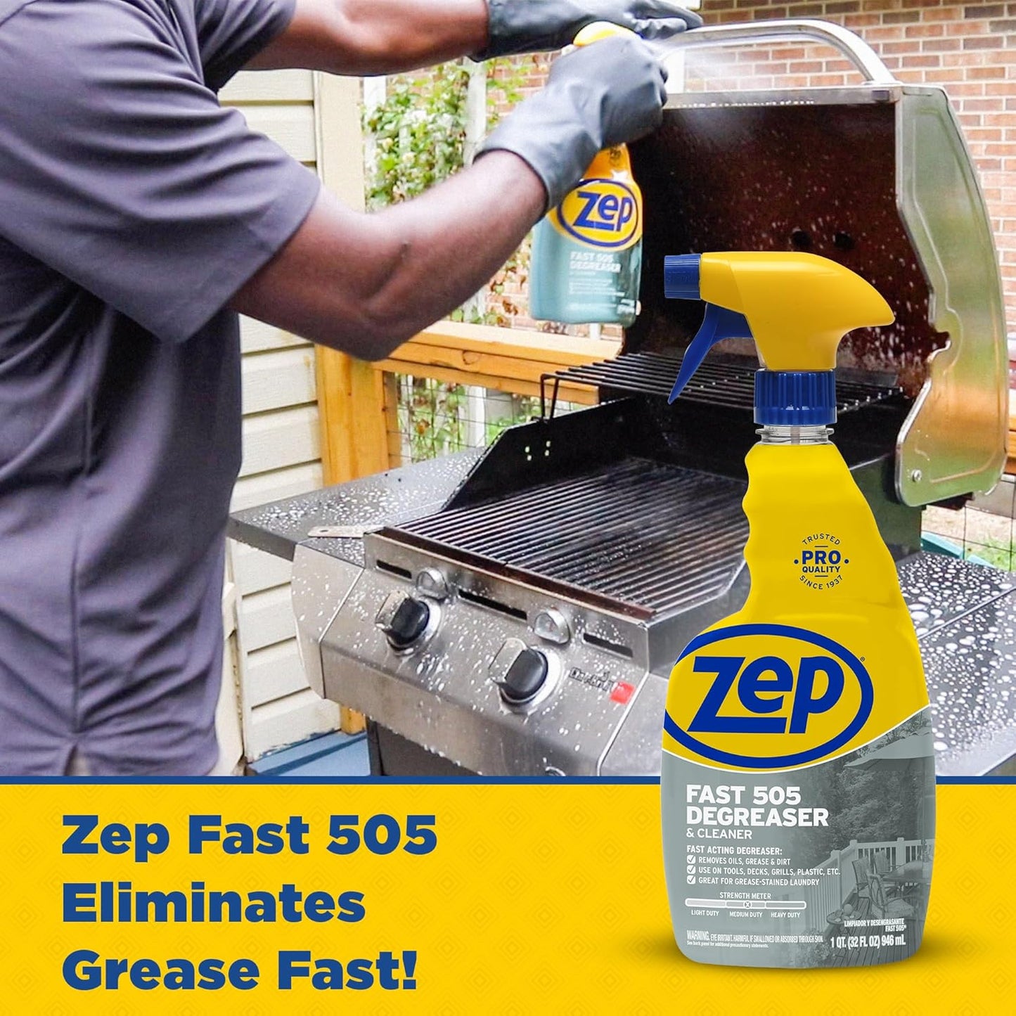 Zep Fast 505 Cleaner and Degreaser - 32 oz (Case of 4) - ZU50532 - Great for Grills, Plastics, Metal, and More