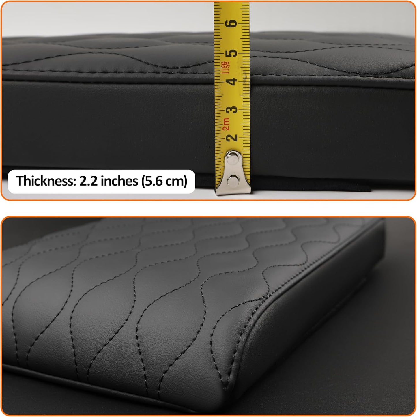 Car Center Console Cover pad PU Leather,Black Armrest Box mat, Vehicle Arm Rest Cushion Protector,Memory Foam napa Leather,Consoles Hand Rest Pillow(sizeC 15 x 10 x 2.2 inch)