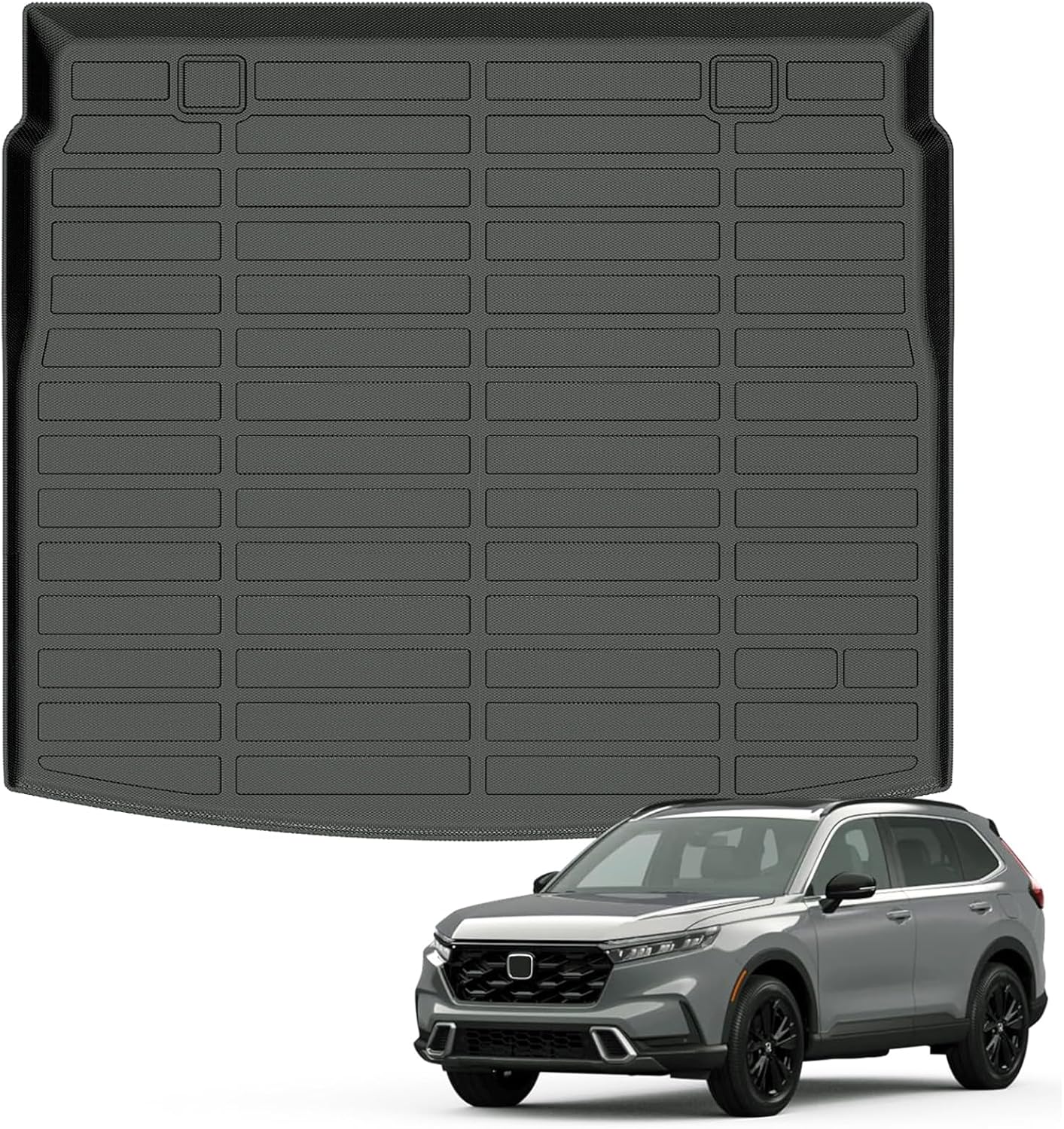 Auxko All Weather Cargo Liner Fit for Honda CR-V(Include Hybrid) 2023 2024 2025 2026 Upper Position TPE Rubber Trunk Mat CRV Accessories All Season Guard Odorless Anti-Slip Cargo Mat Black