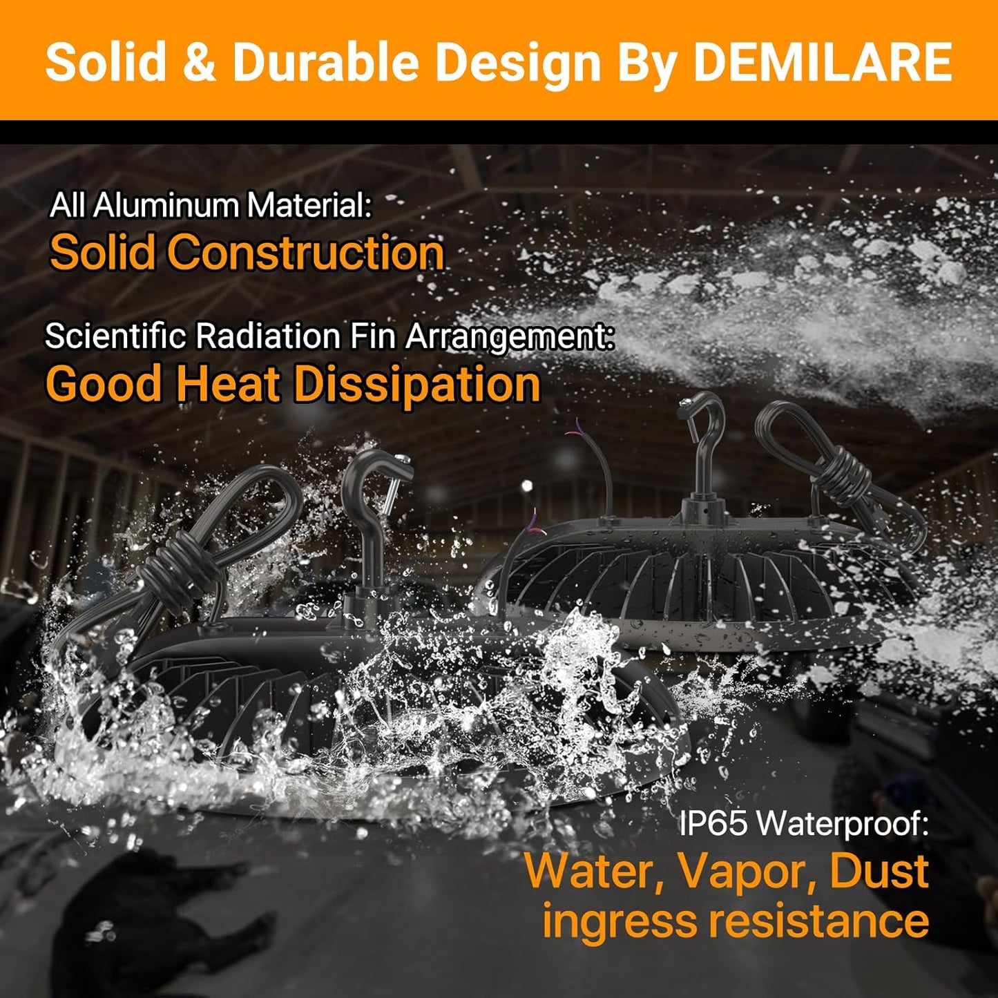 Led High Bay Light 150W, 5000K Bright High Bay Led Lights 22500LM, Durable UFO Bay Lighting (150LM/W) for Workshop, Garage, Barn