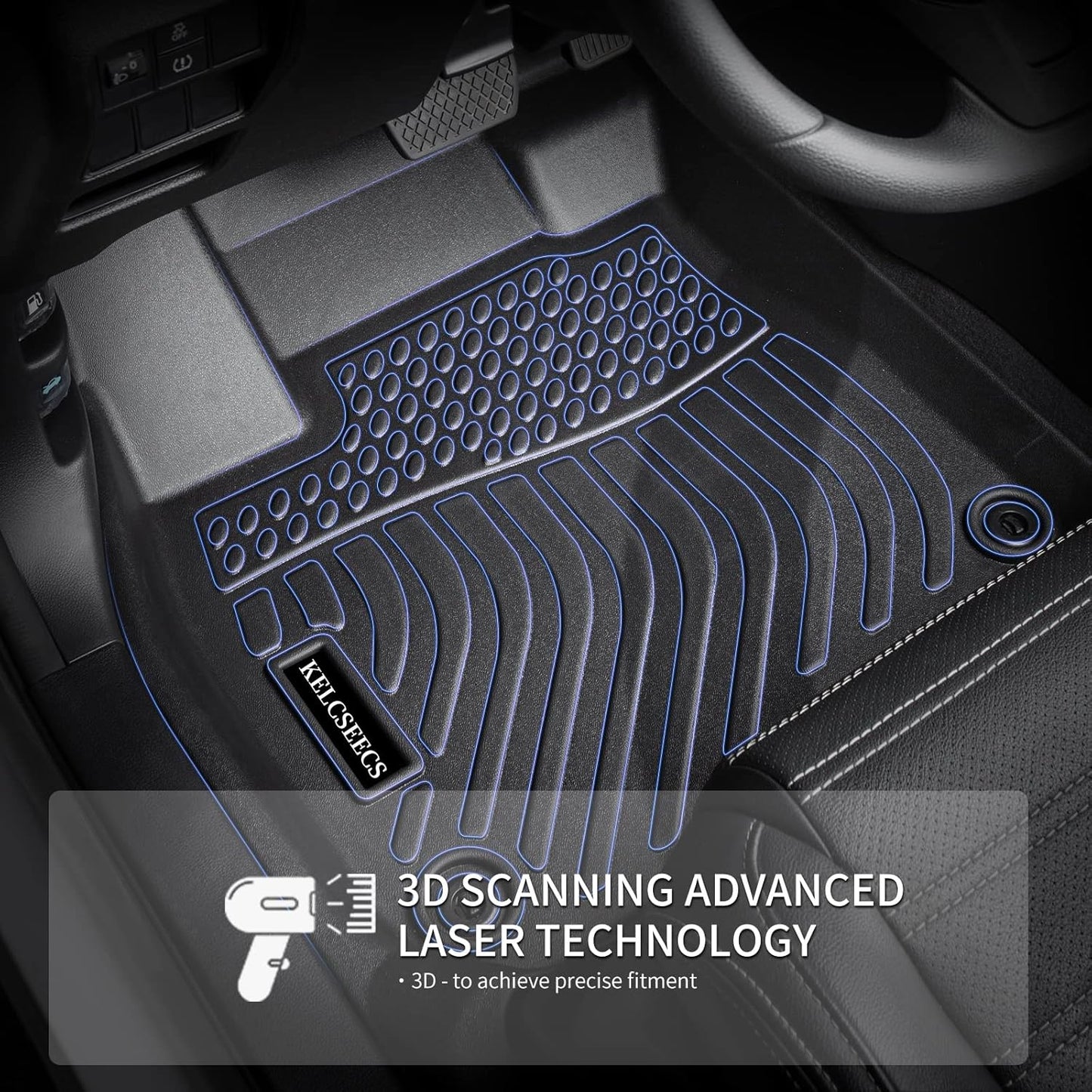 KELCSEECS Floor Mats Custom for 2011-2023 Dodge Charger AWD/Chrysler 300, Not Fit RWD, Car Mats All Weather Guard Floor Liners Dodge Charger AWD/Chrysler 300 Accessories Front & Rear Row Black