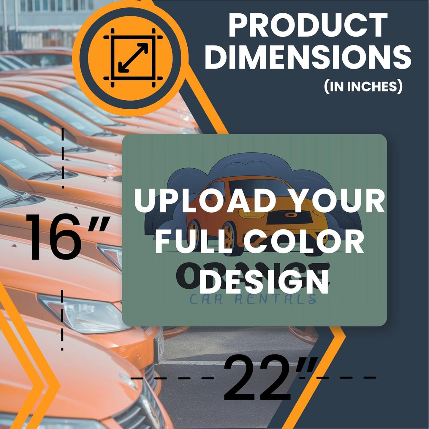 Magnet Me Up Customizable and Personalized Automotive Magnet Decals (16”x22” Rectangle)