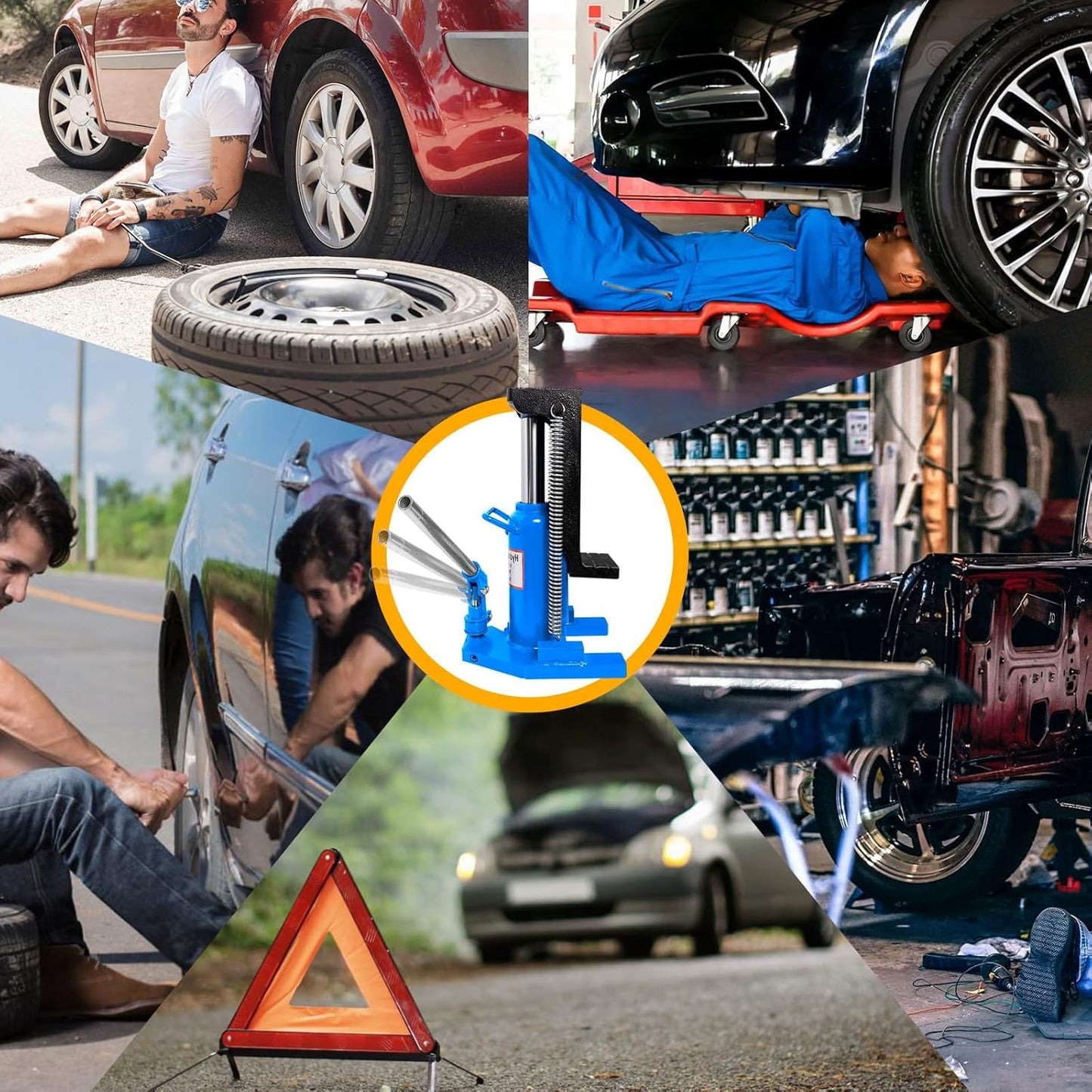 Hydraulic Toe Jack Lift, 10 Tons (Toe) to 20 Tons (Top), Stainless Steel Air Hydraulic Claw Jack with Handle, Hydraulic Jack, Claw Jack, for Garages, Airports, and Factories (Blue - 20 Ton)