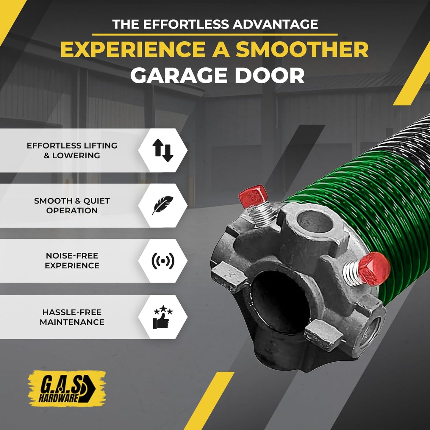 Garage Door Torsion Spring 243x1.75x33 Includes 1” Steel Bearing, Non-Slip Gloves, and Winding Bars for Left and Right Side of Garage Door Precision E-Coating 5-Year Warranty Min. 30,000 Cycles (Pair)