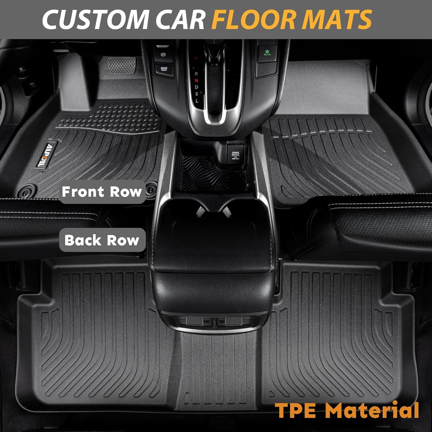 AIPOIL® Floor Mats & Cargo Liner Set for 2016-2018 Acura RDX All Weather Protection TPE Anti-Slip Automotive Full Set Custom Car Mats Accessories - Black