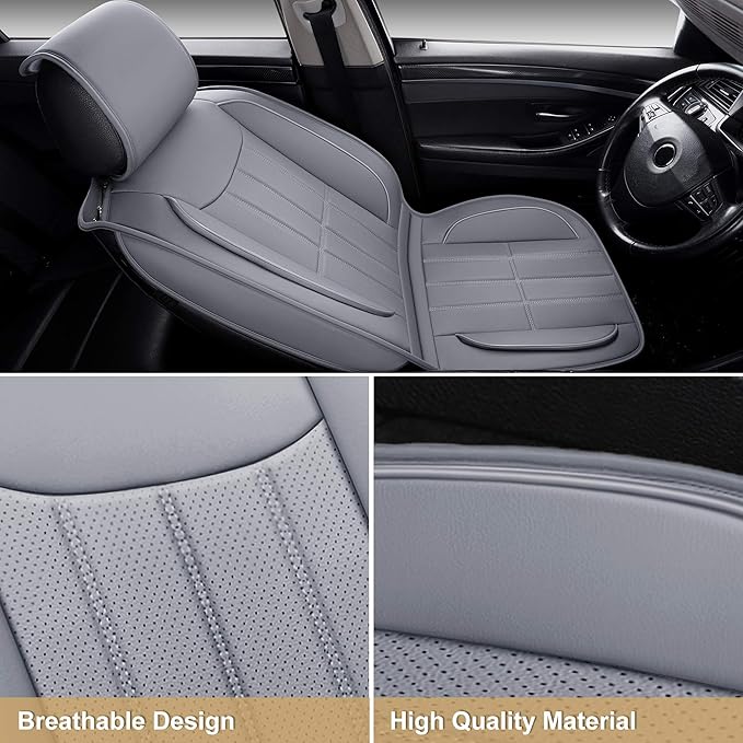 AOOG Leather Car Seat Covers for Cars SUV Pick-up Truck, Universal Front Pair