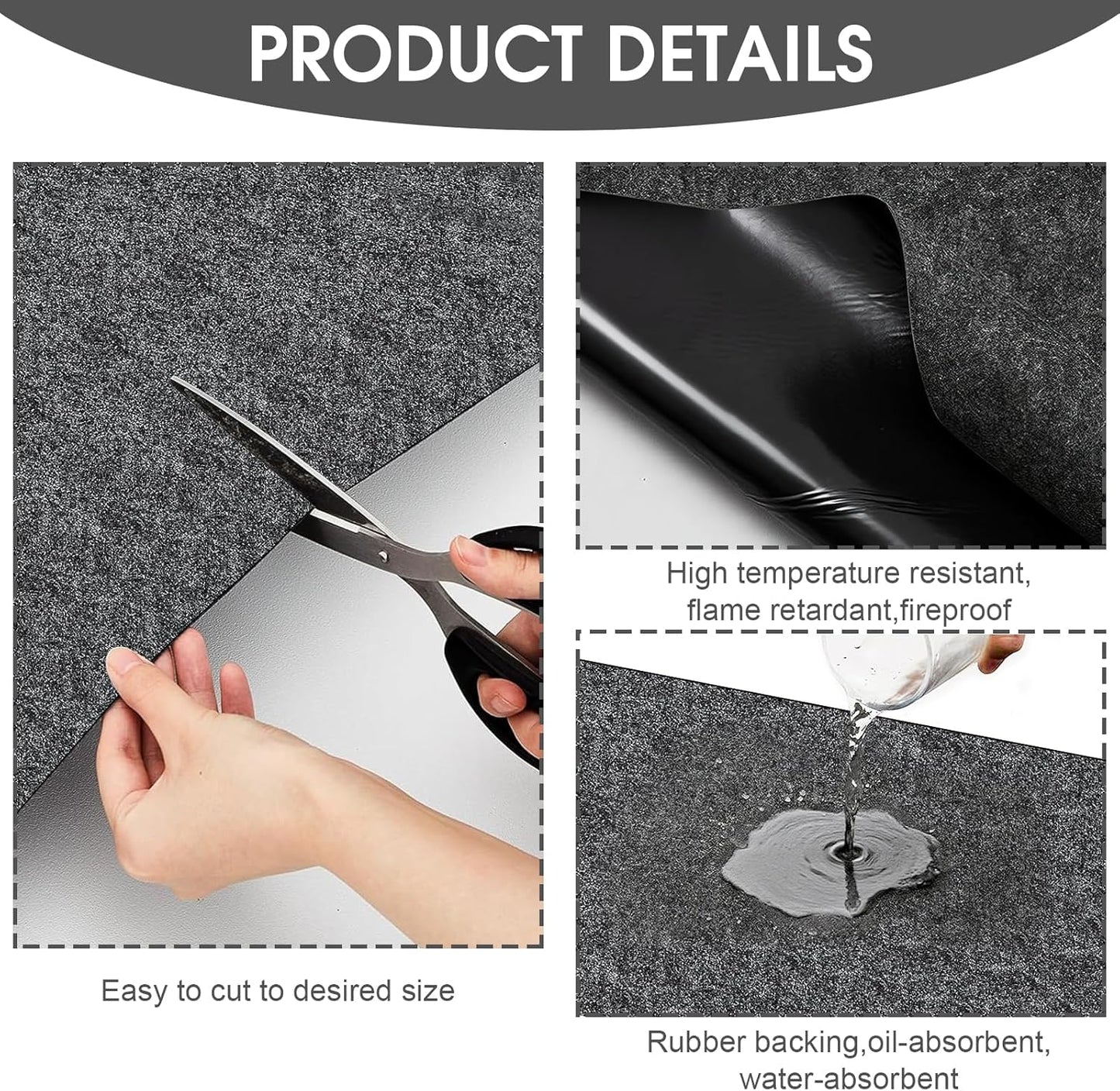 GlowShade 2 Pack Oil Spill Mat, 36 X 60 Inch Garage Floor Mat Under Car, Absorbent Oil Pads Drip Leak Mat with Weather Backing, Reusable, Washable, Non Slip, Protects Floor (2)