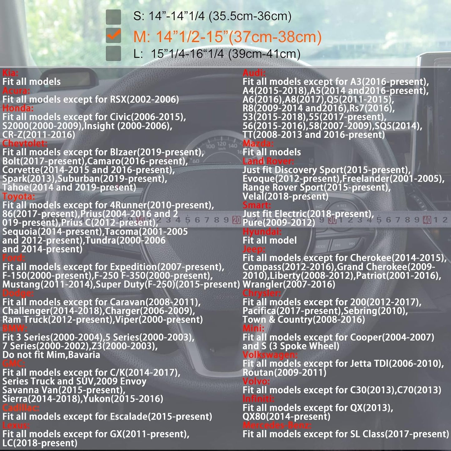 Wood Grain Steering Wheel Cover Gray Car Steering Wheel Covers 14.5-15 inch with Coasters Microfiber Leather Splicing Breathable Anti-Slip Durable Universal Auto Steering Wheel Protective