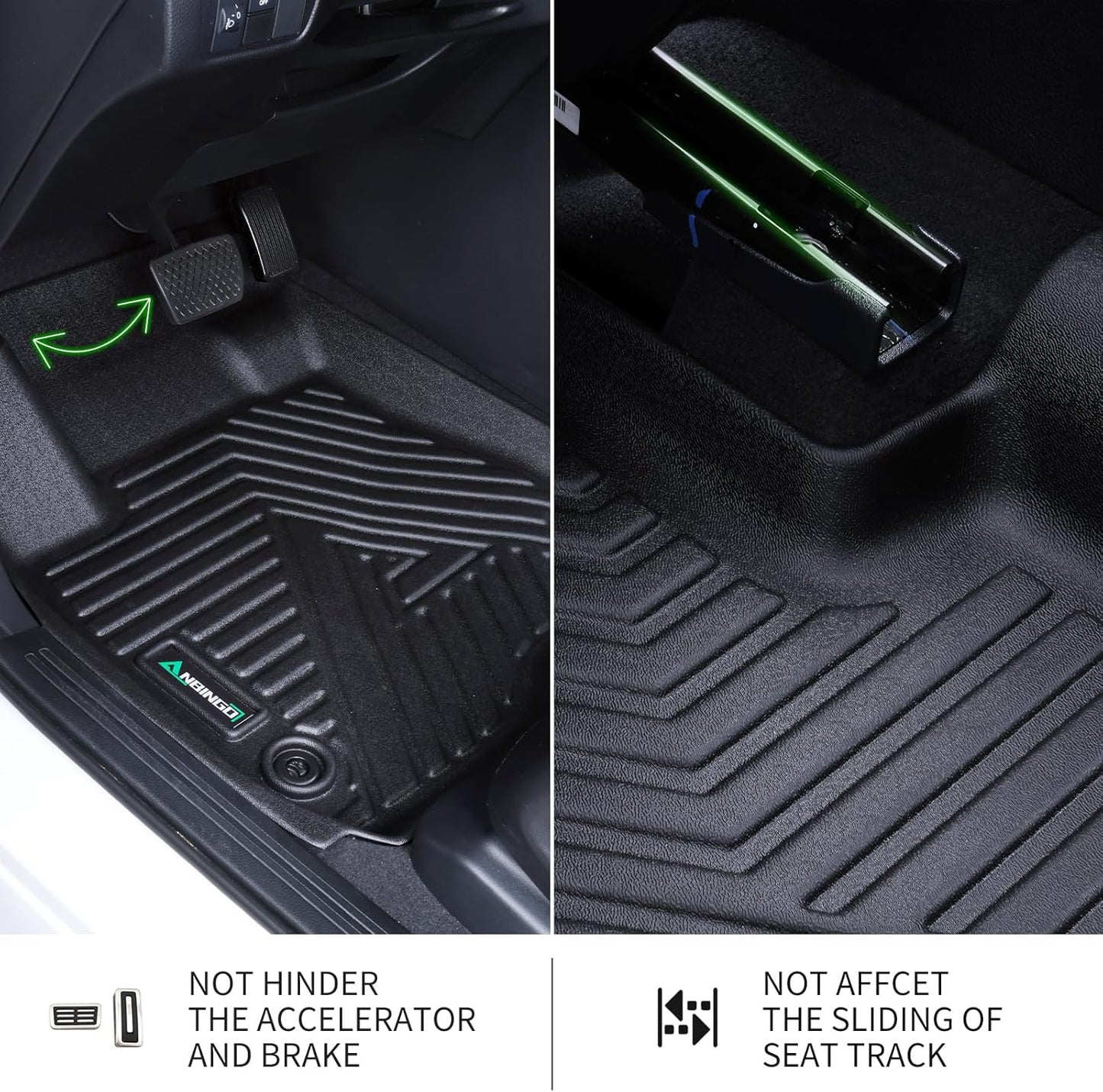 ANBINGO® Floor Mats for 2024 2025 CX-90 & CX90 PHEV (Plug in Hybrid) 6&7 Seater 2nd Row Captain Seat or Bucket Seat All Weather Waterproof Mazda Car Mat Guard Liners