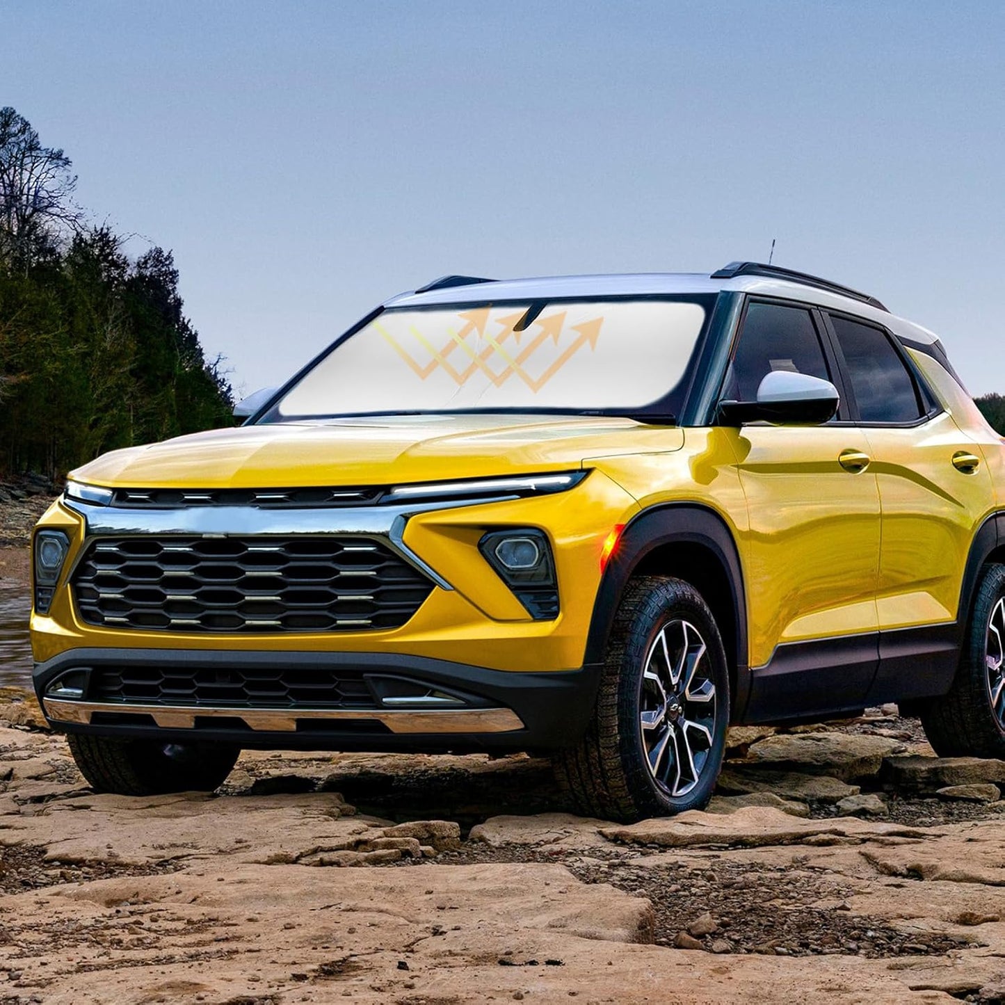 Windshield Sun Shade Car Sunshade for Chevrolet Chevy Trailblazer 2021-2025 2026 Accessories Windshield Sun Visor Cover for Trailblazer Front Window Shield Protector Block Heat UV Rays Keep Car Cooler