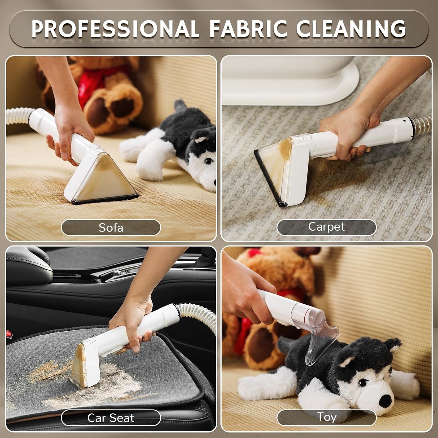 Airthereal Portable Upholstery Spot Cleaner, Instant Heating Carpet Cleaner Machine, Shampooer Machine with Self-Cleaning, 14 Kpa Stain Remover Deep Cleaner for Pets, Stairs, Car Seat and Couch