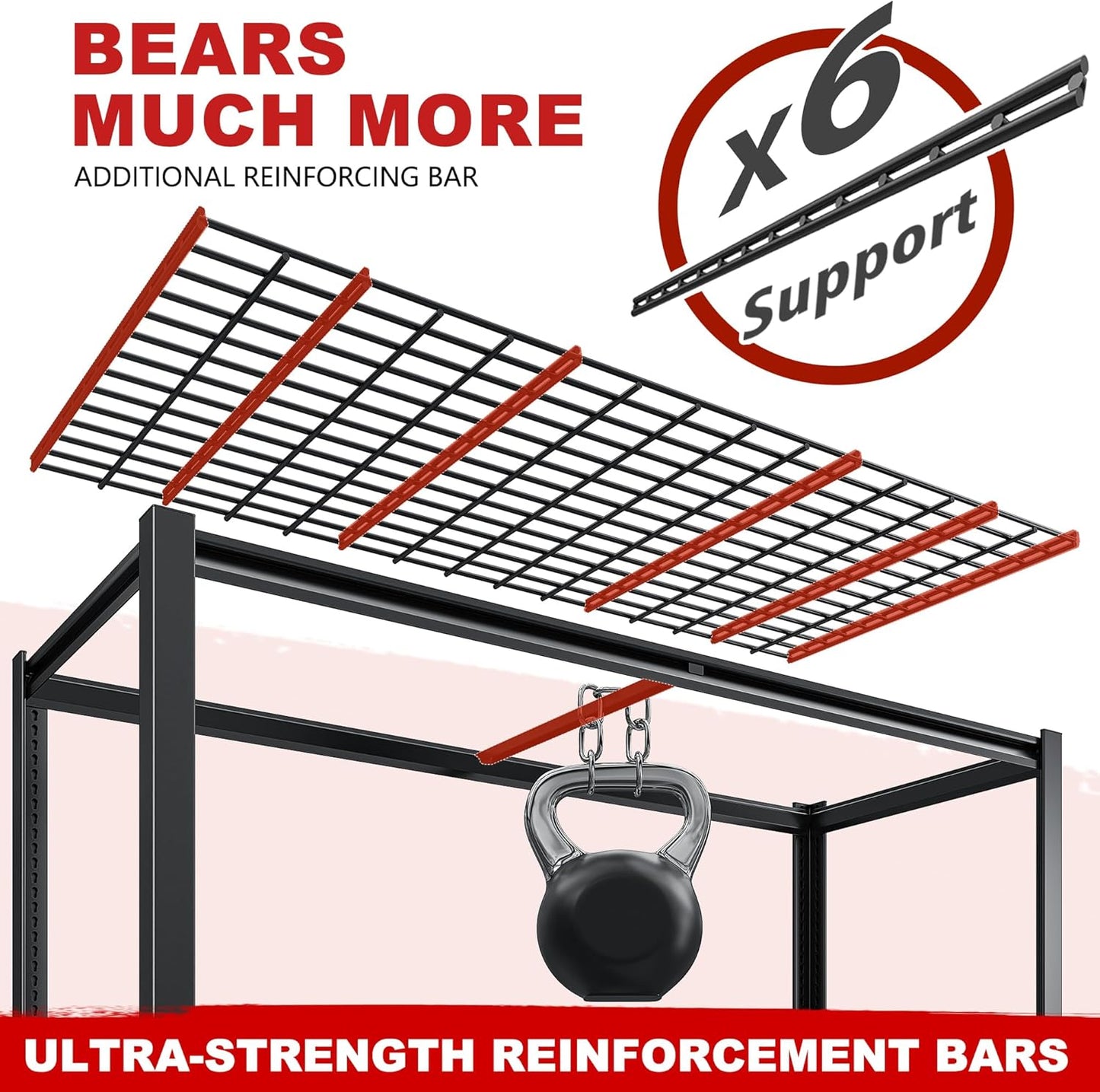 REIBII 3500LBS Garage Shelving, Adjustable Storage Shelves Heavy Duty, 6 Tier Heavy Duty Shelving, Metal Shelving Unit for Warehouse, Basement, Industrial, 55" W x 26" D x 84" H, Black, 3 Pack