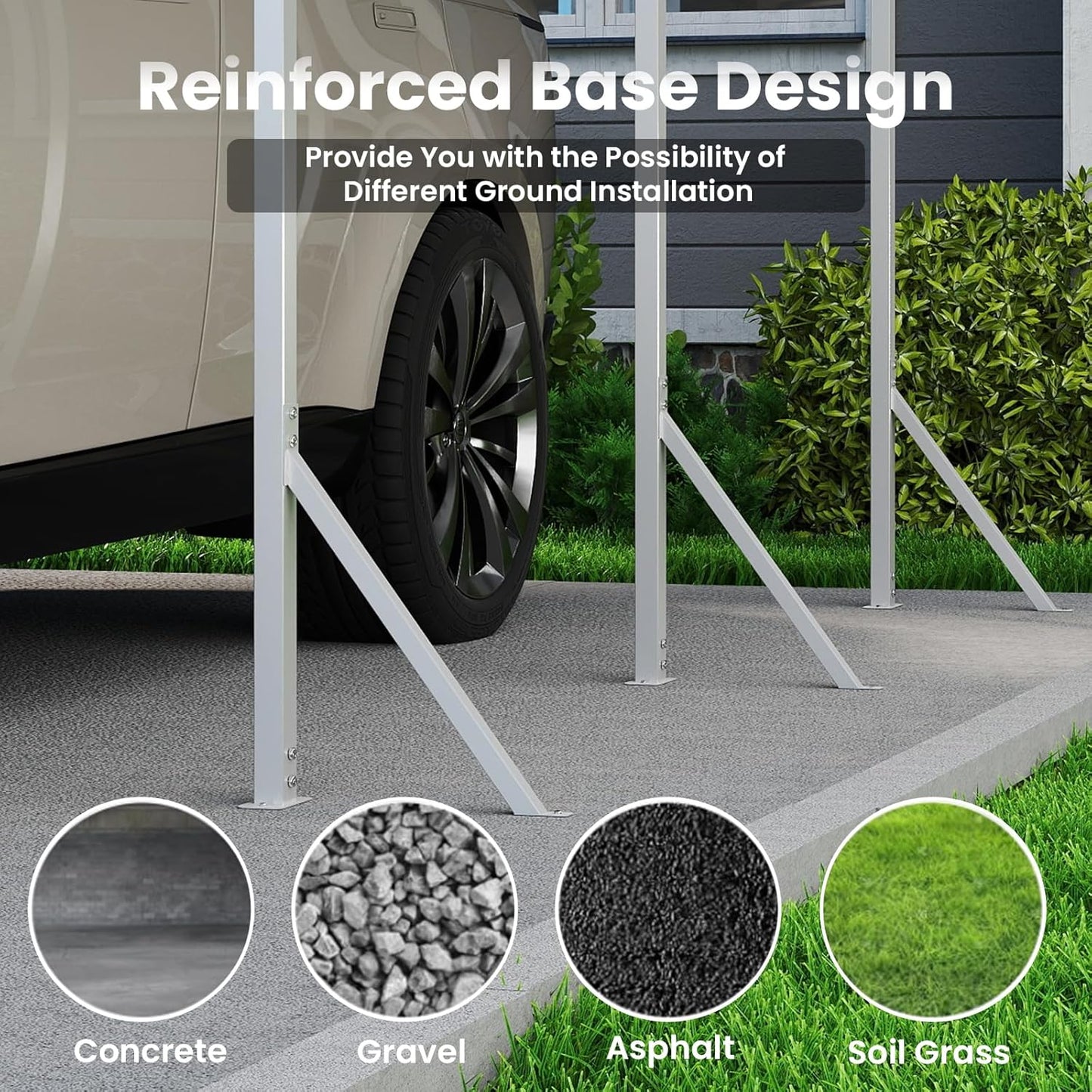 20x20' Heavy Duty Metal Carport – Sturdy Structure, All-Weather Protection, Easy Assembly for Cars, Trucks, Boats, Tractors, and Outdoor Storage (White, 20x20FT)