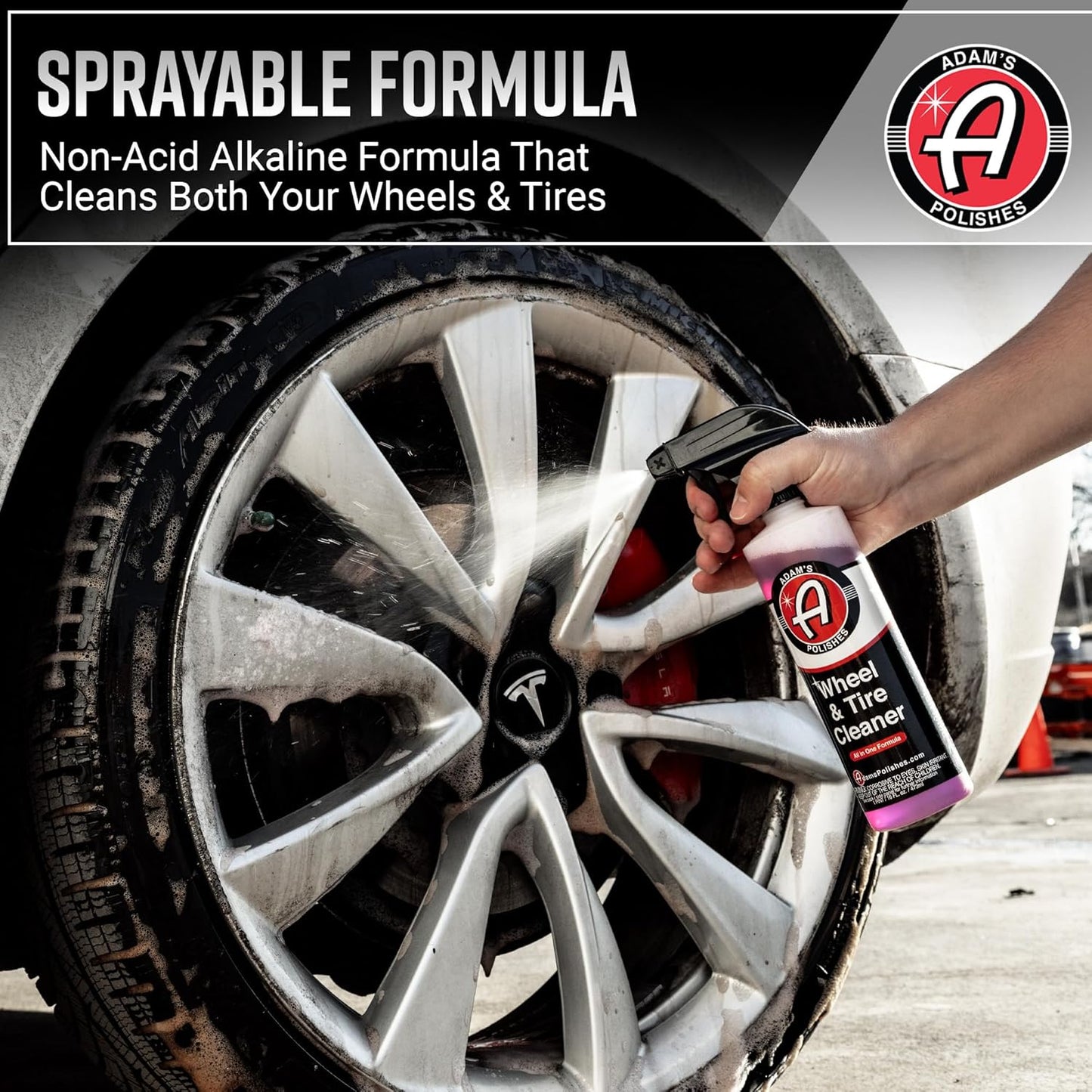 Adam's Polishes Wheel & Tire Cleaner 16oz - Professional All in One Car Wash Wheel Well Cleaning Spray for Car Detailing | Safe On Most Rim Finishes