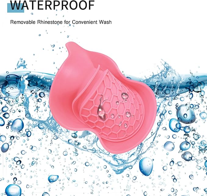 Amooca Car Cup Coaster Universal Non-Slip Cup Holders Bling Crystal Rhinestone Car Interior Accessories 2 Pack Peach Pink