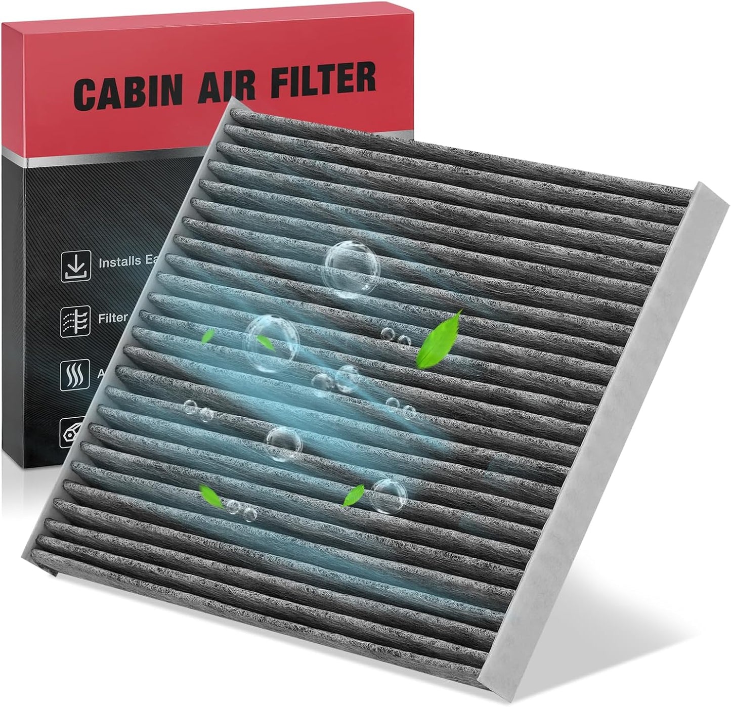 BDFHYK Cabin Air Filter with Activated Carbon Compatible with Hyundai Ioniq 2017-2022, Compatible with Kia Niro 2017-2022, Replace# 97133G2000, CAF10002P
