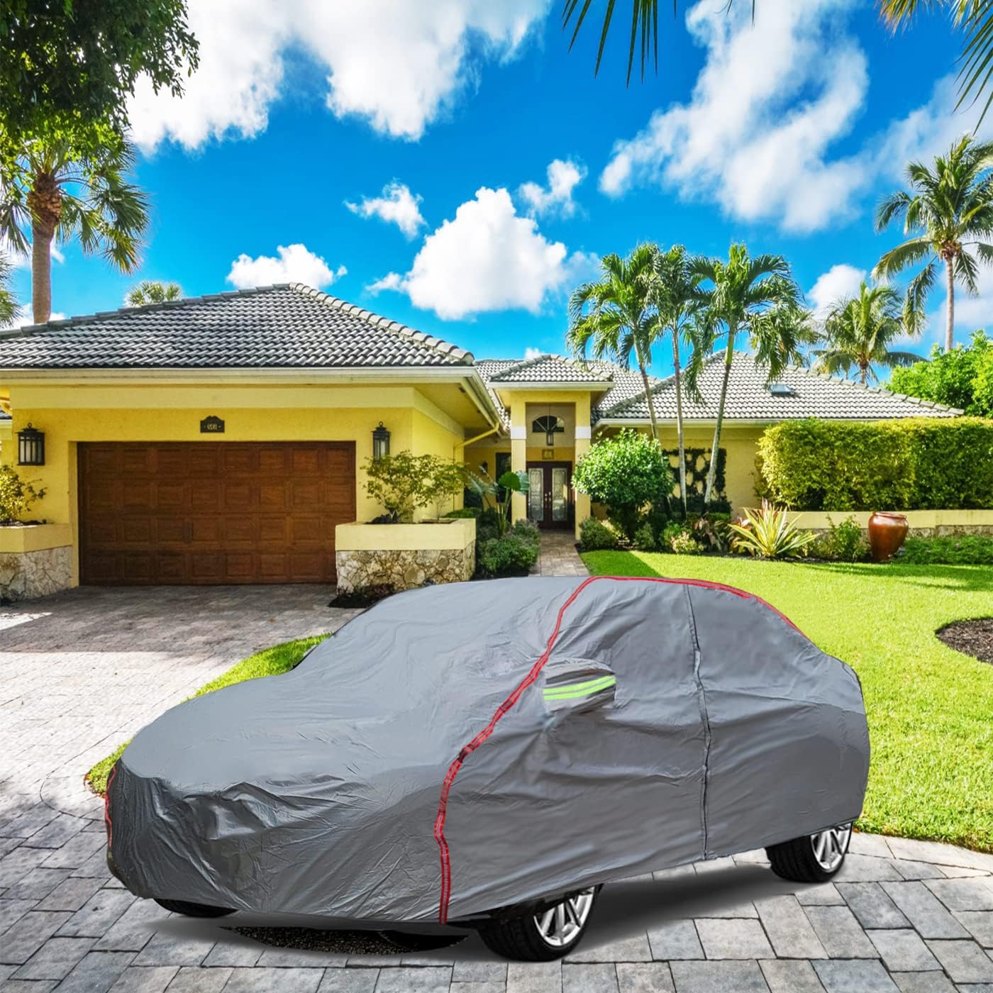 Breathable New Material, Waterproof Car Cover, Locks and Zipper Doors, Sunscreen Waterproof UV Prevention Snowproof Wind and Windproof,Suitable for Indoor Outdoor,for Pickup 180"-206",C6