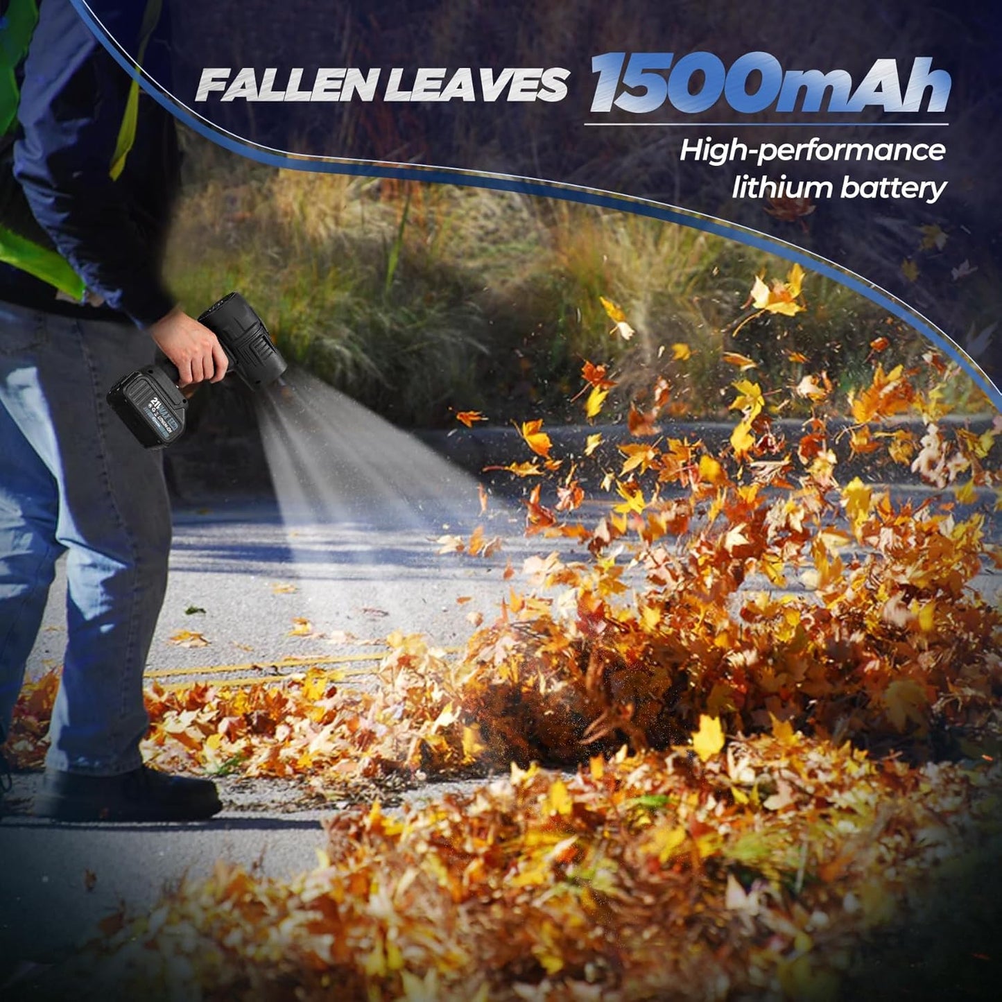 Saker Cordless Leaf Blower Portable Dust Cleaner Handheld Blower 180000 RPM Compressed Air Duster with Adjustable Speed for Patio Cleaning, Drying,Camping 1 Battery