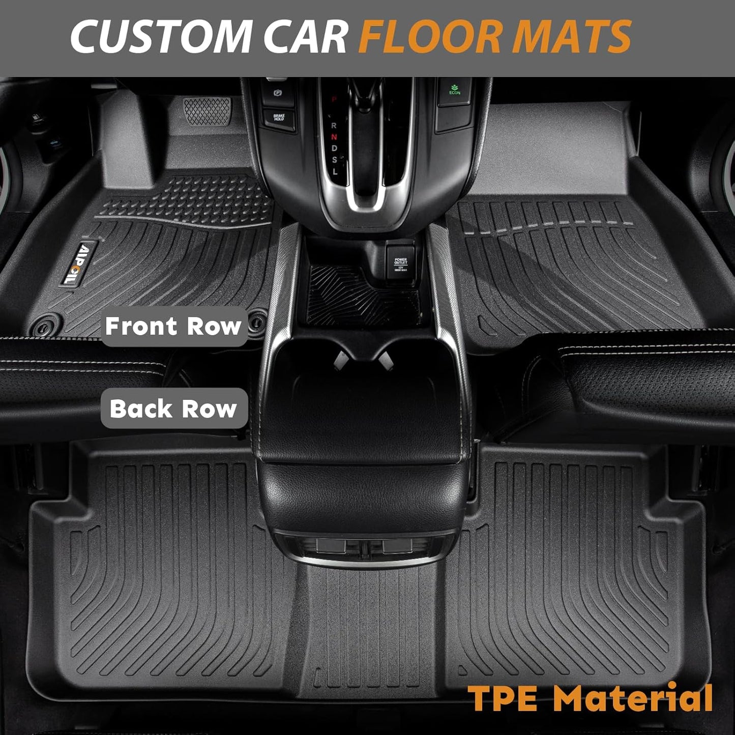 AIPOIL® Floor Mats & Cargo Liner Set for 2019-2025 Audi A6 (Not for A6 Allroad Models) All Weather Protection TPE Anti-Slip Automotive Full Set Custom Car Mats Accessories - Black