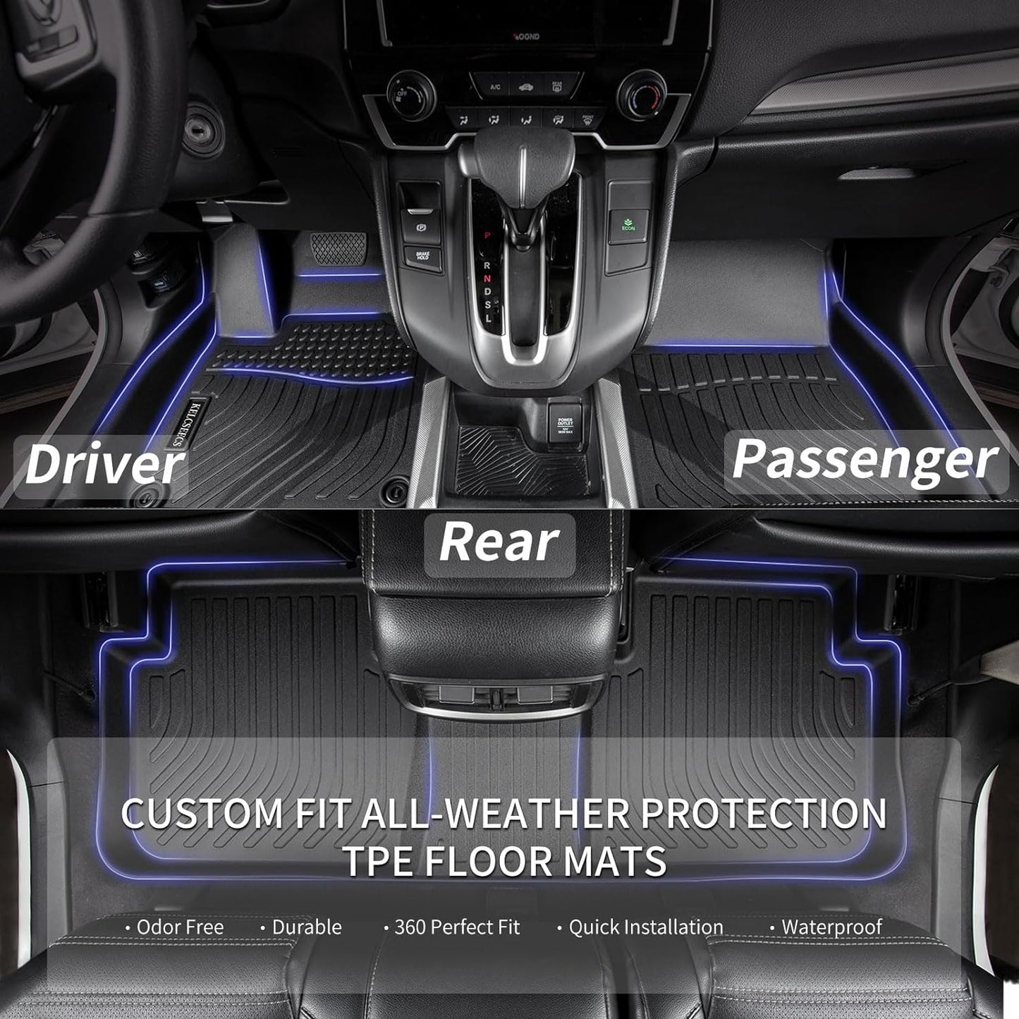 KELCSEECS Floor Mats & Cargo Liner for 2017 2018 2019 2020 2021 2022 Nissan Rogue Sport(Only Fit Cargo Mat in Lower Deck) Car Mats Trunk Mat Rogue Sport All Weather Floor Mats Trunk Liner