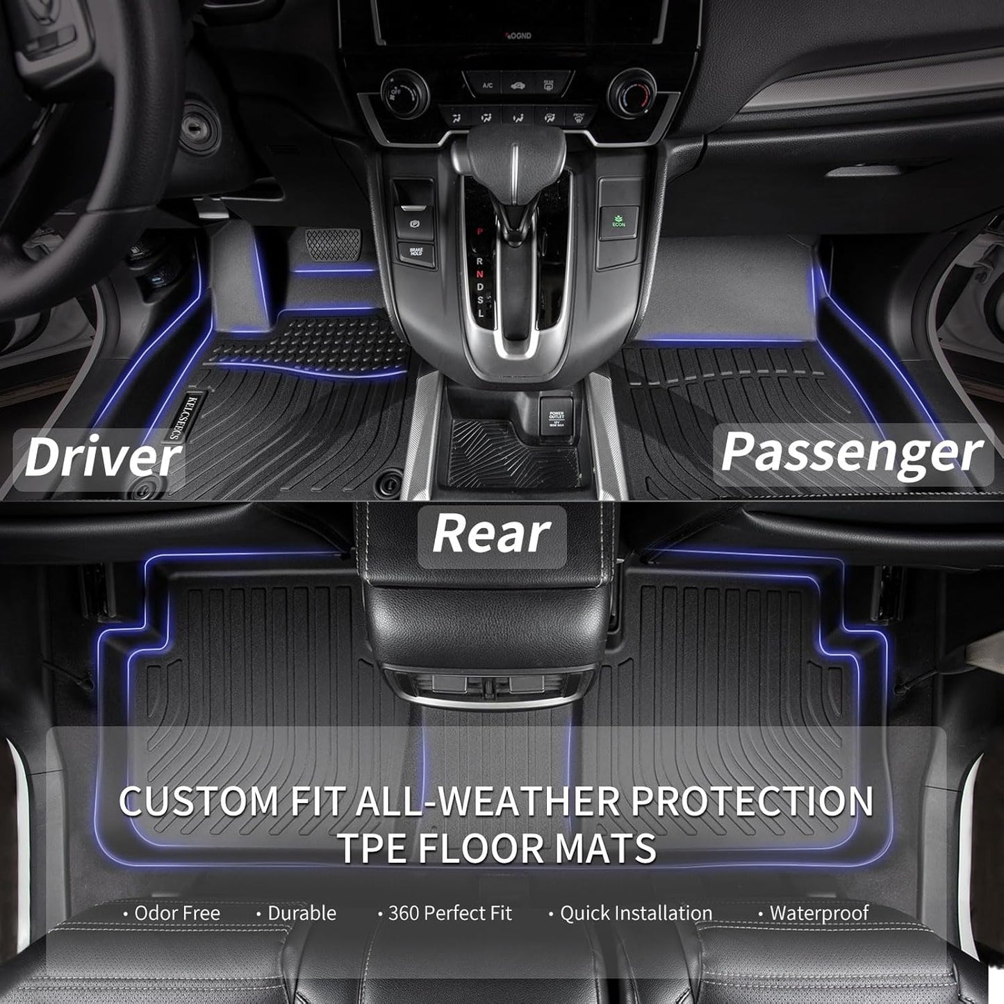 KELCSEECS Floor Mats & Cargo Liner for 2020 2021 2022 2023 2024 2025 Corolla/Corolla Hybrid(Only Sedan) All Weather Car Mats Automotive Cargo Mat Trunk Mat Corolla Floor Mats Trunk Liner