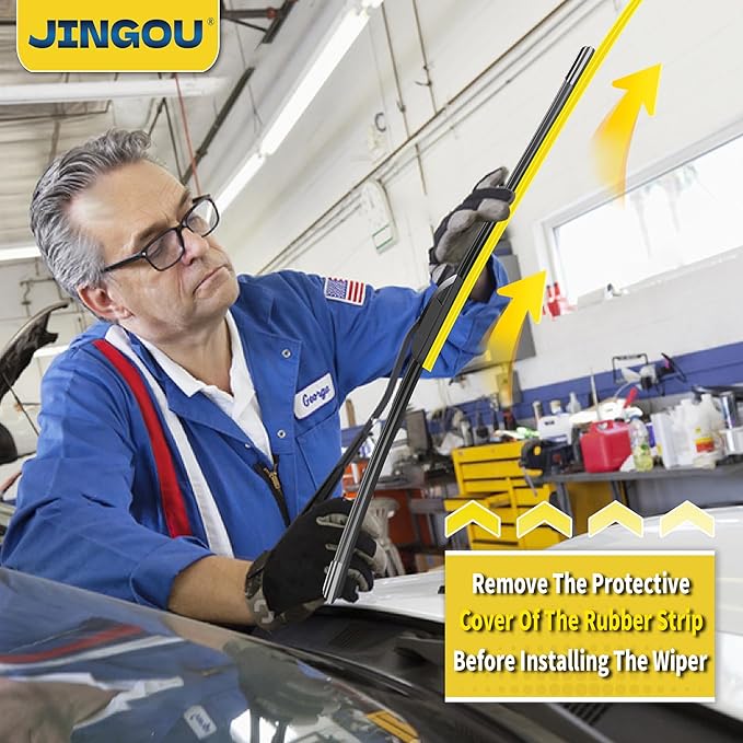 26''+19'' Front Windshield Wiper Blades Compatible with 2008-2017 Honda Accord/2010-2015 Toyota Prius OEM QUALITY Premium All-Season Automotive Replacement Wipers (Pack of 2)