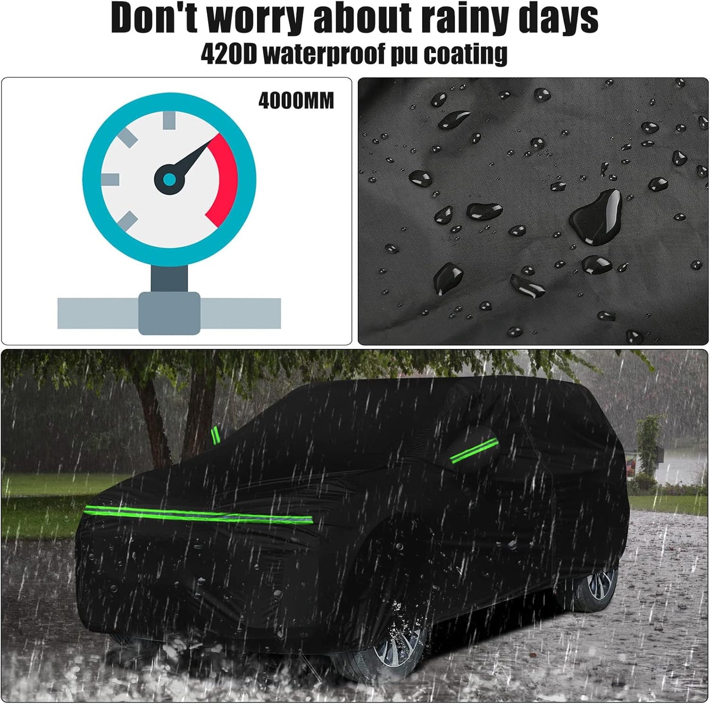 Waterproof Car Cover Compatible with Chevrolet Blazer 2LT/3LT/RS/Premier 2019-2025, 420D 6 Layers All Weather Car Covers with Zipper Door for Snow Rain Dust Hail Protection