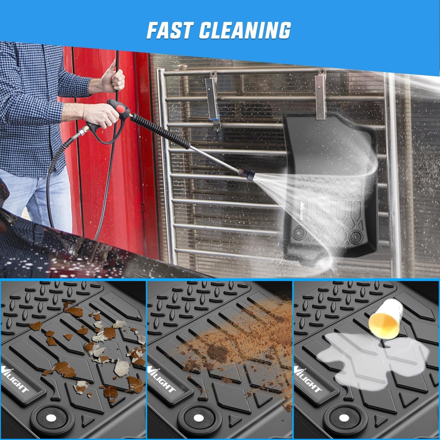 Nilight TPE Floor Mats for Hyundai IONIQ 5 SE Standard Range SE SEL 2022 2023 2024 2025 Movable Console,All Weather Custom Fit Heavy Duty Floor Liners