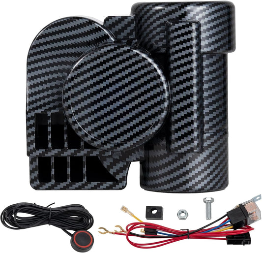 Train Horn Kit for Truck - 150DB Air Horn for Car, Motorcycle, Truck, Boat, & Pickup - 12V Super Loud horns with button, Motorbike-Compatible