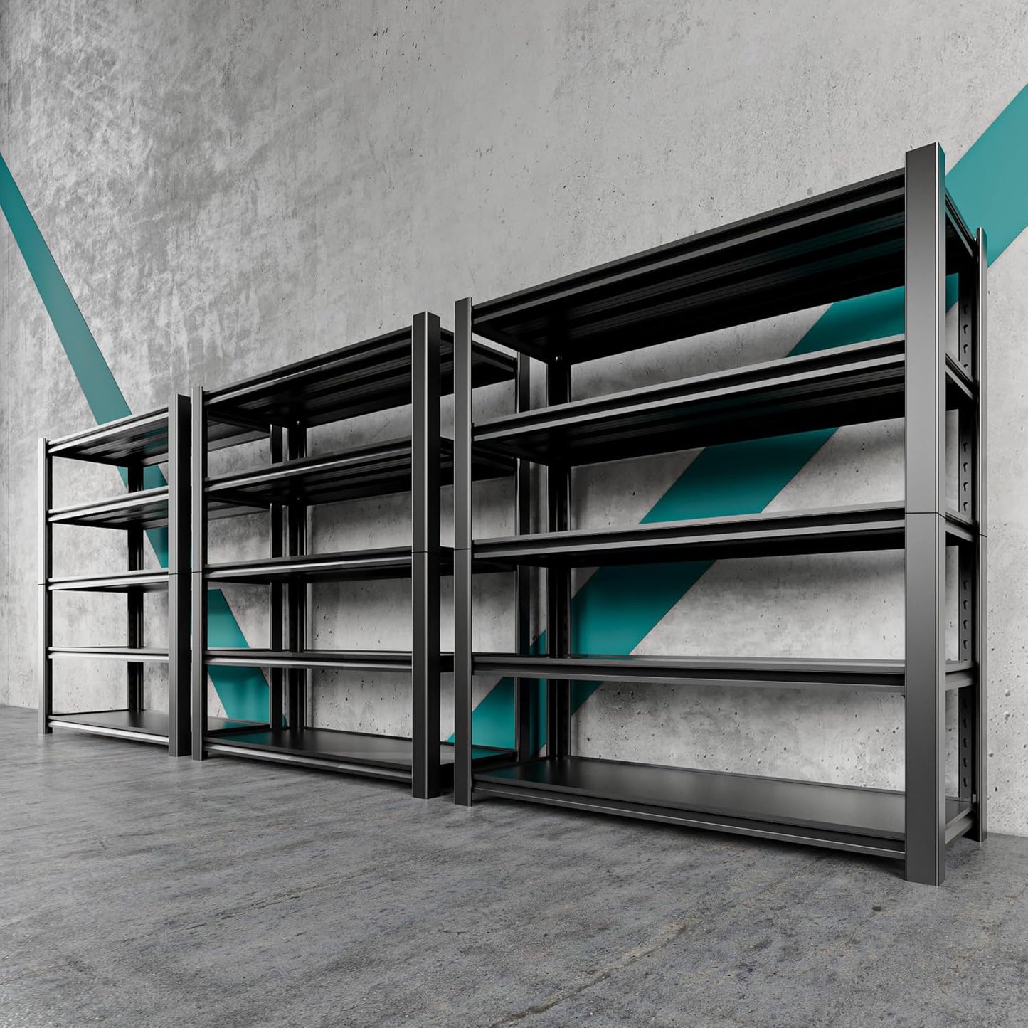 76" H x 60" W x 24" D 5-Tier Heavy Duty Garage Shelving Unit, 3000 LBS Capacity Metal Storage Rack,Adjustable Steel Shelves for Garage, Warehouse, Basement, Pantry, Workshop.3 Pack