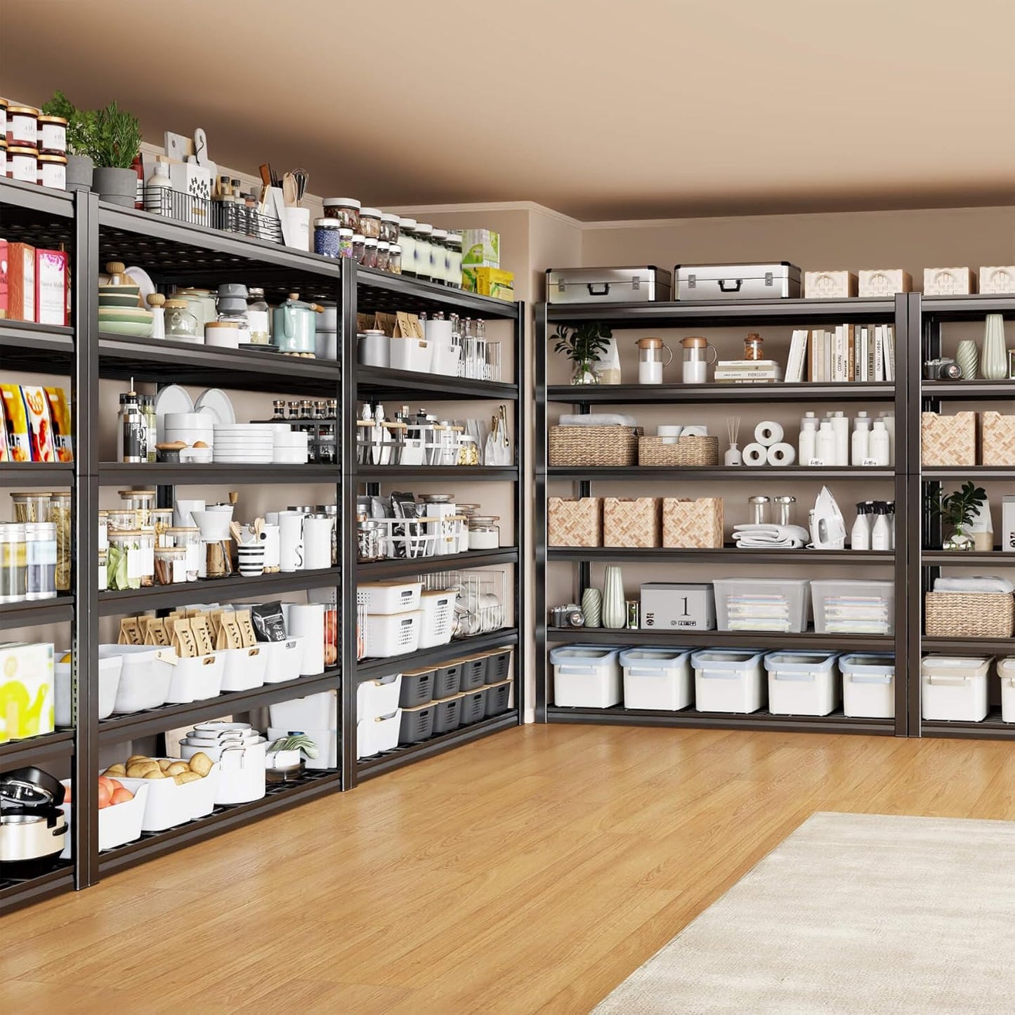 50" W Garage Shelving Heavy Duty, 6 Tier Garage Shelves, 84" H Adjustable Storage Shelving Unit, Commercial Metal Shelves for Warehouse, Basement, Shop