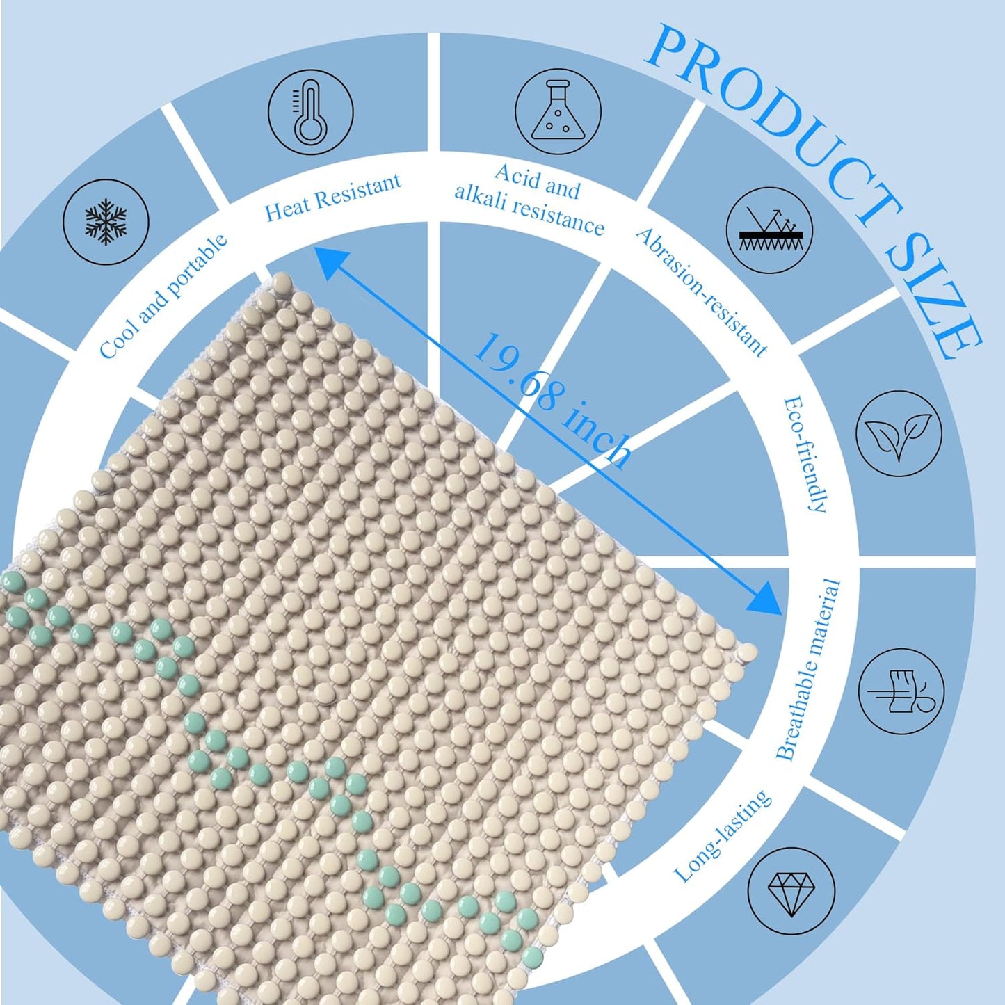 HOMREST Beaded Car Seat Cushion 19x19 Massage Ceramic Seat Cover for Back Pain Cooling Comfy Bead Seat Pad for Trucks,Executive Chairs(Beige)