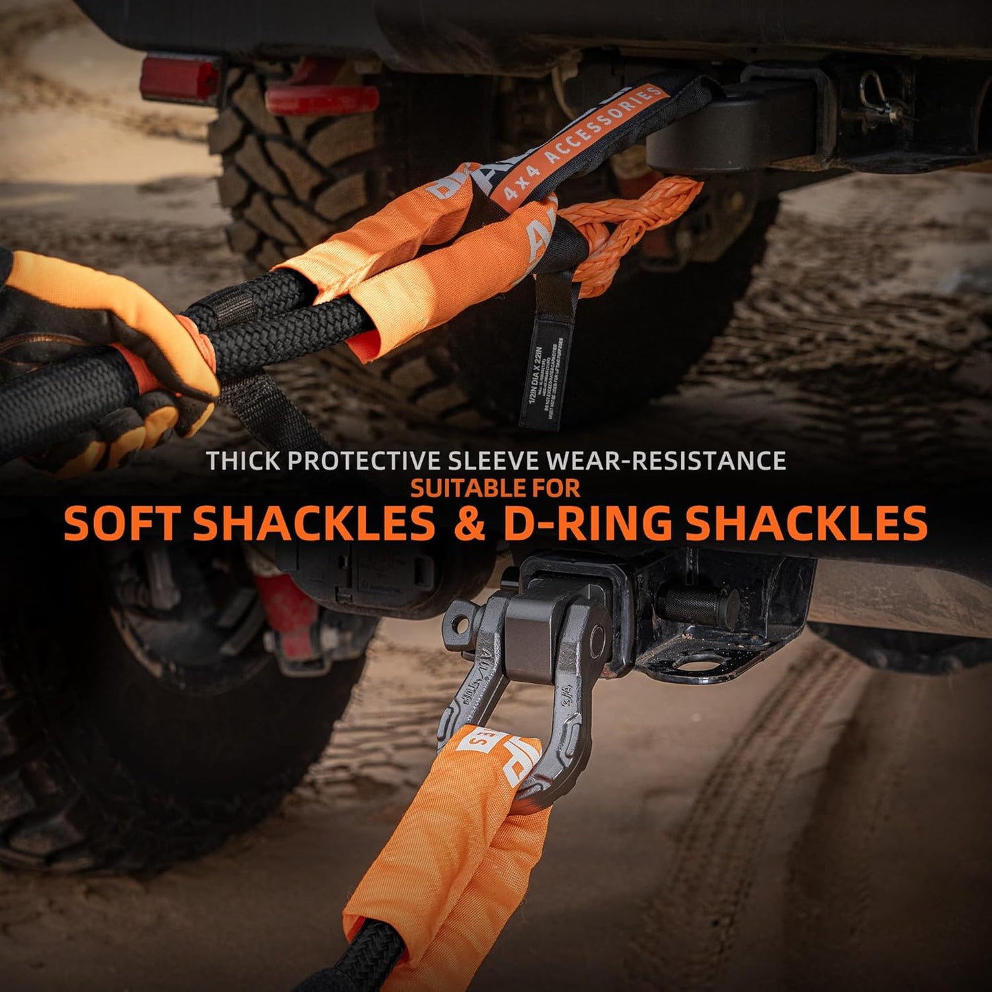 ALL-TOP Kinetic Recovery Rope, 48000Lbs, 1in x 20ft, Heavy Duty 30+% Elasticity, 16000Lbs Work Load Limit for 4x4 Offroad Vehicle