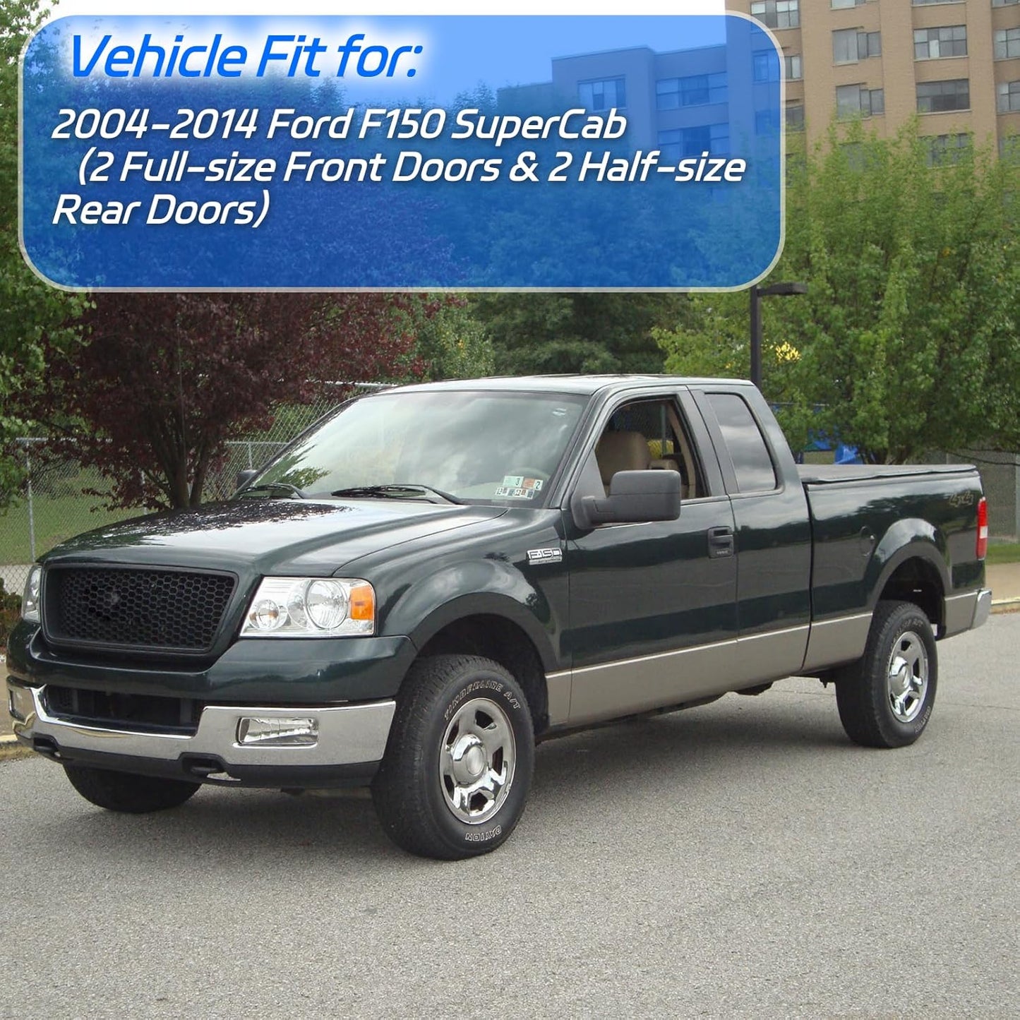 4PCS in Channel Rain Guards for 2004-2014 Ford F150 Extended Super Cab, Durable Side Window Deflectors,Vent Window Visors Shade Shield, 2005 2006 2007 2008 2009 2010 2011 2012 2013