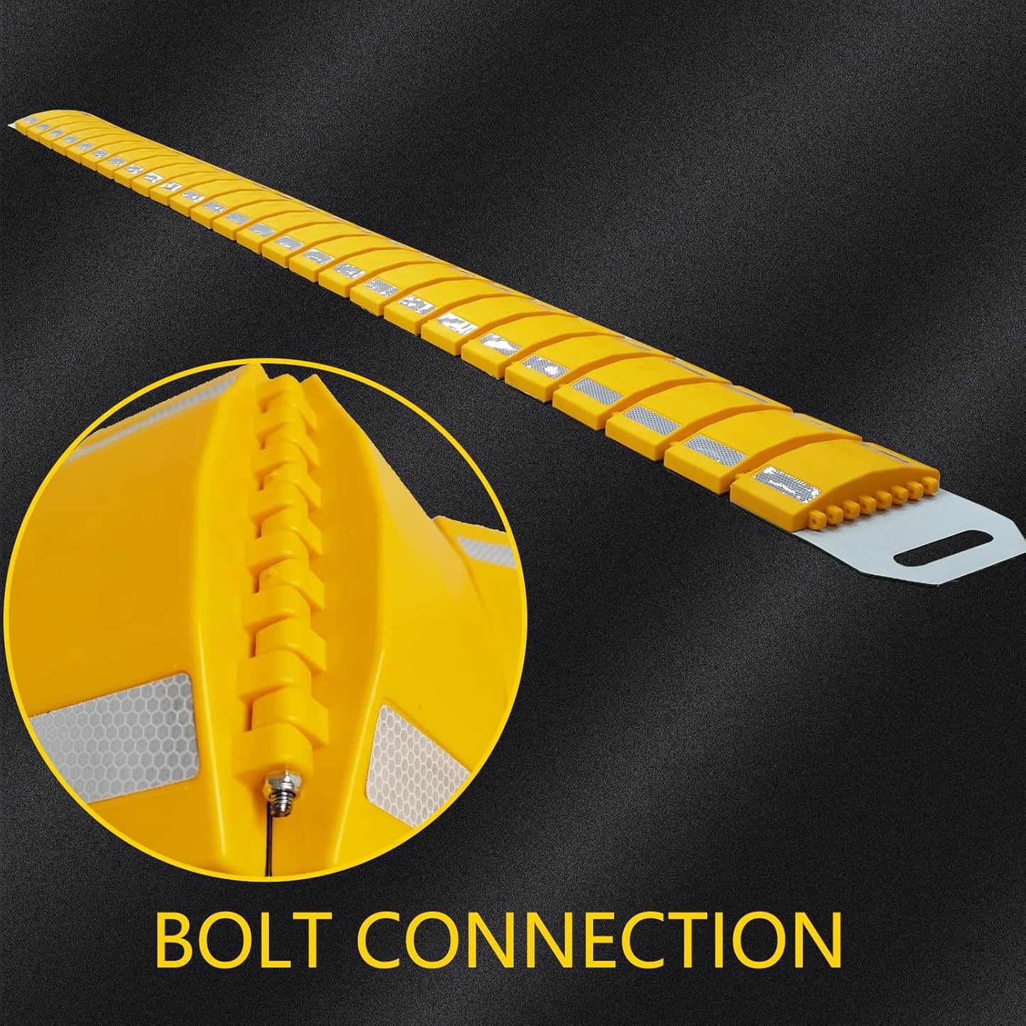 10ft Portable Speed Bump Plastic Humps with Slow Down Sign for Road Neighborhood Garage Parking Driveway