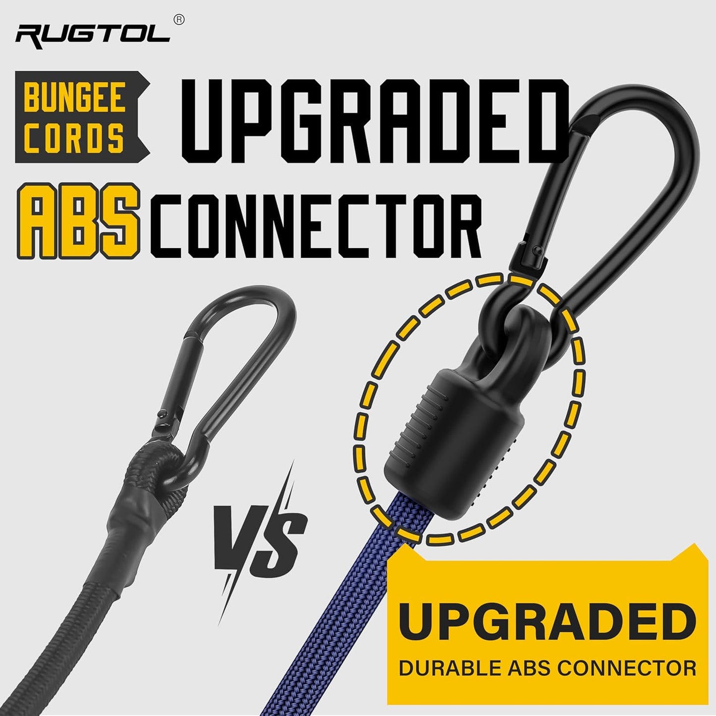 Bungee Cords with Hooks, 36 Inch Blue Adjustable Bungee Cords with Carabiner Heavy Duty Outdoor, Super Elastic Easy to Adjust Bungee Rope UV Resistant for Tarp, Bike Rack, Garden, Moving, 6 Pack