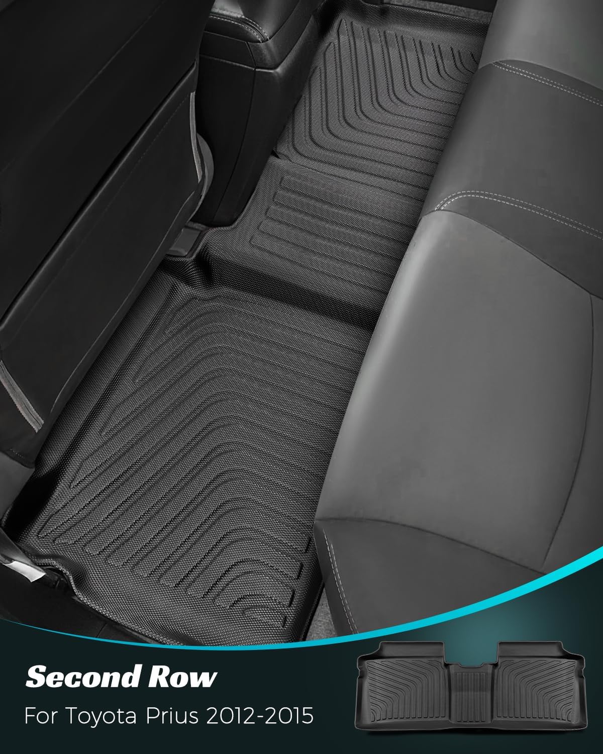 Car Floor Mats for Toyota Prius 2012-2014 Accessories(Not Fit Plug-in, V or C Models), All Weather Rubber Mat, Automotive Floor Carpet Protector Car Accessories